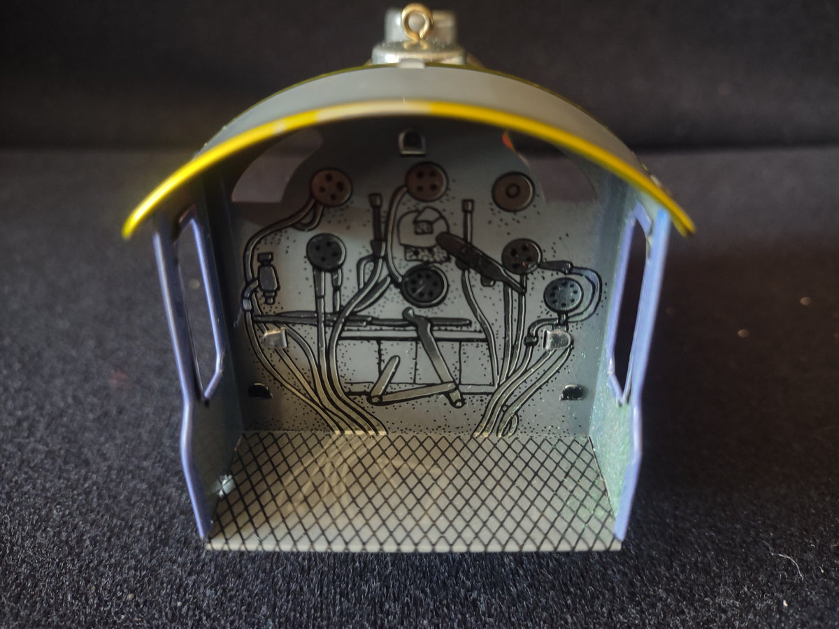Vintage 1984 Hallmark Tin Locomotive Train Christmas Ornament Red Blue [8189n]