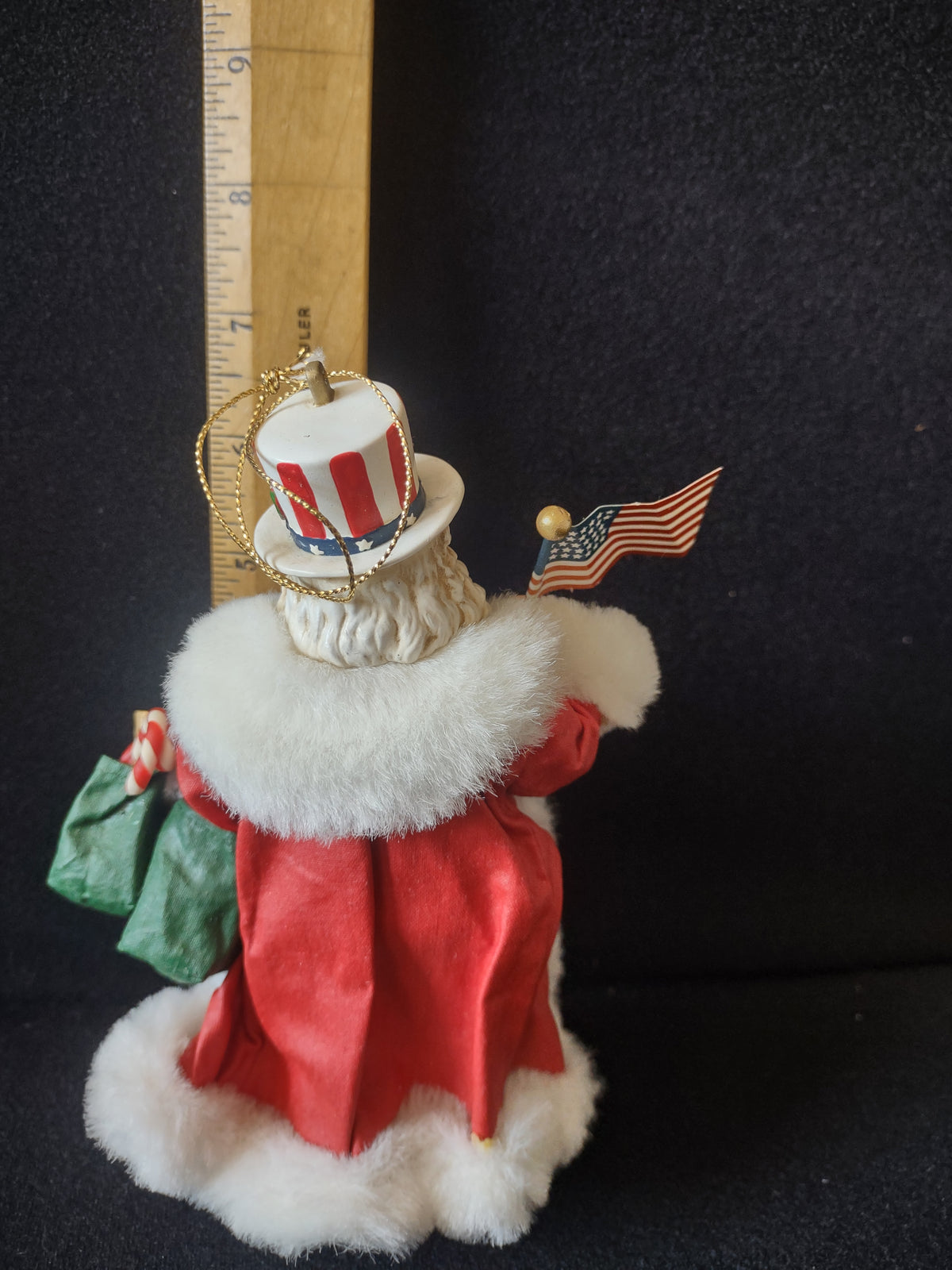 Vintage World of Santas American Santa Christmas Ornament Flag Toy Sack [8191n]