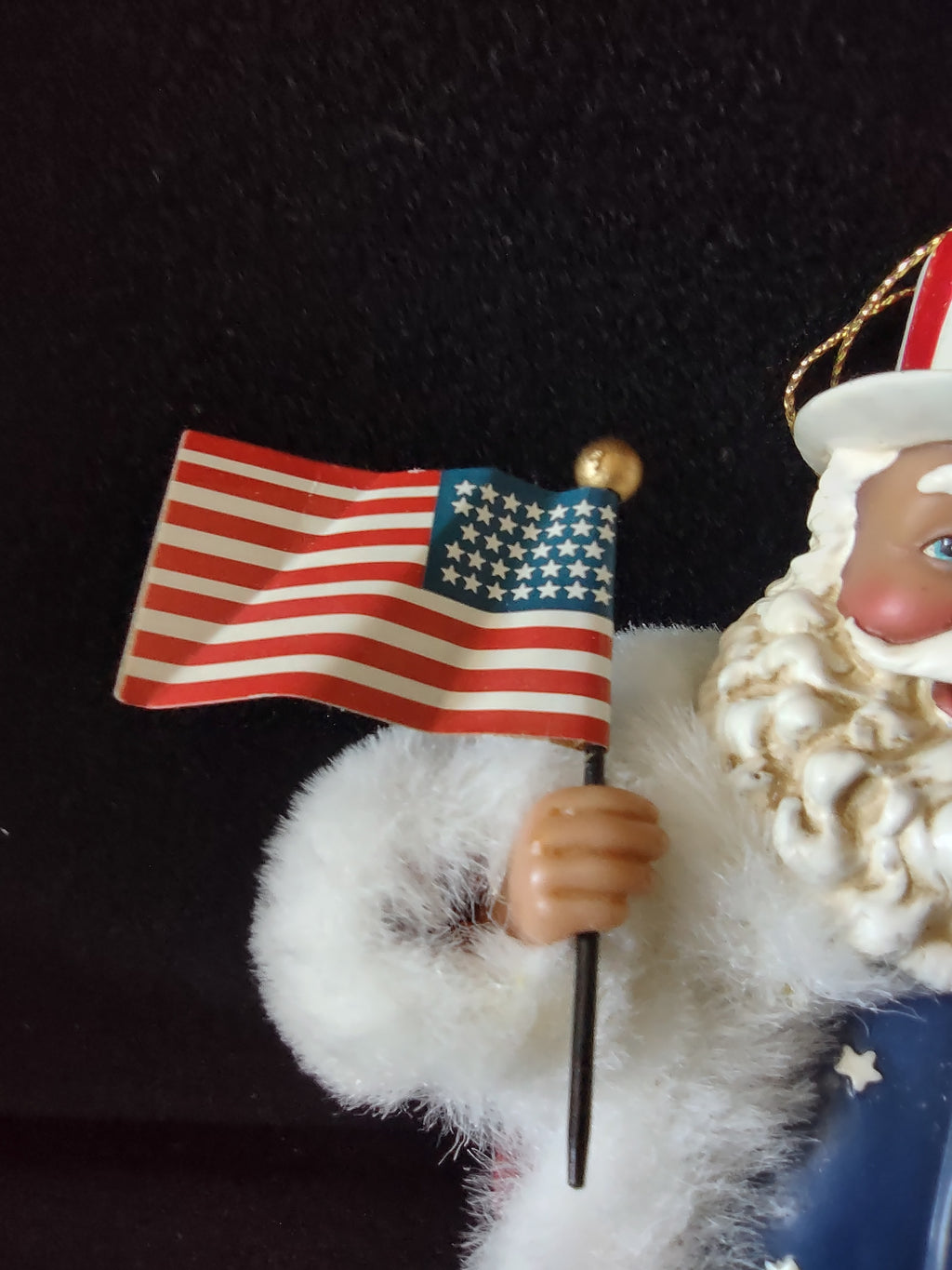 Vintage World of Santas American Santa Christmas Ornament Flag Toy Sack [8191n]