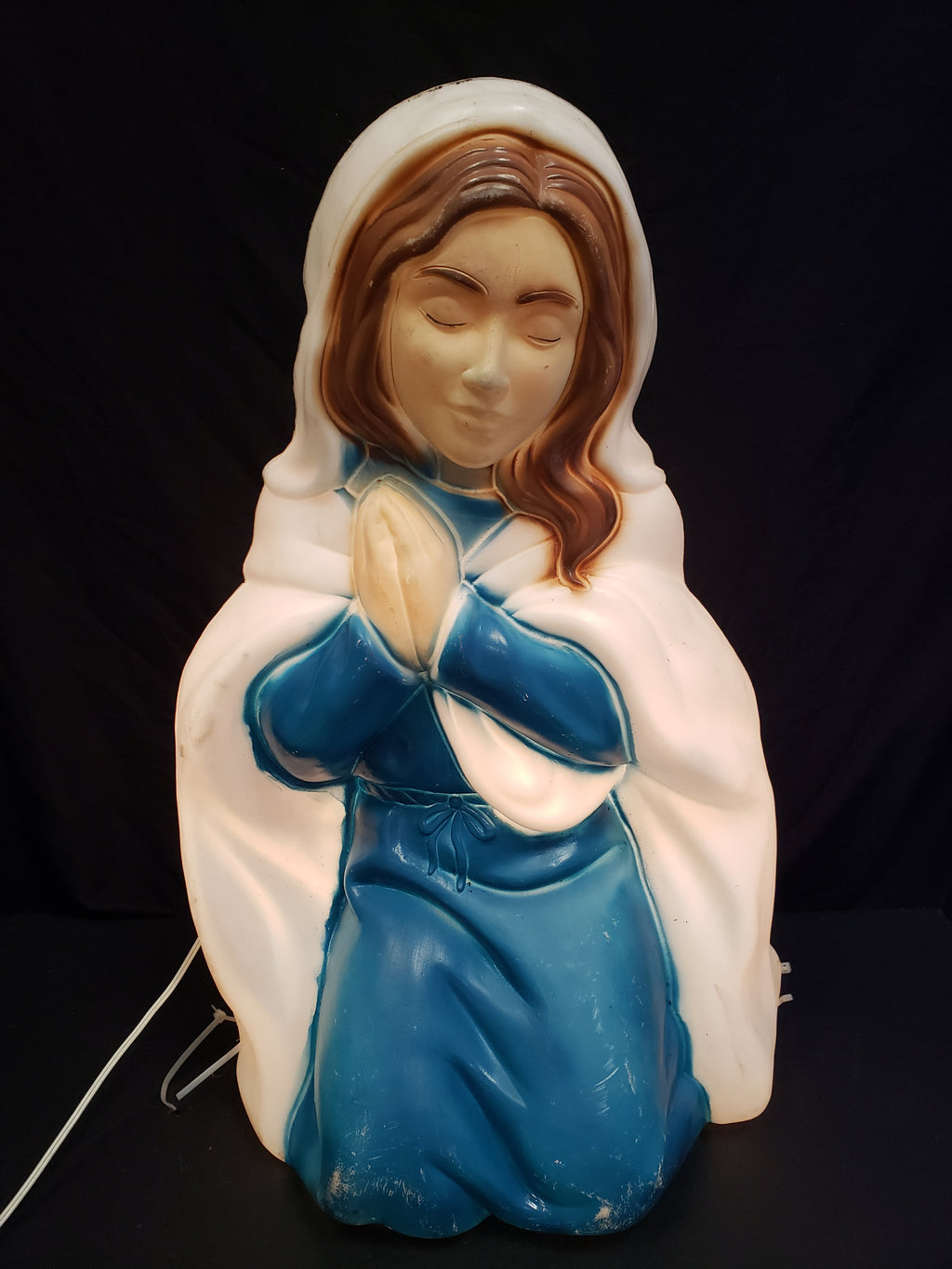 Vintage Christmas Outdoor Blue Mary Blow Mold 26" (lot 2264)