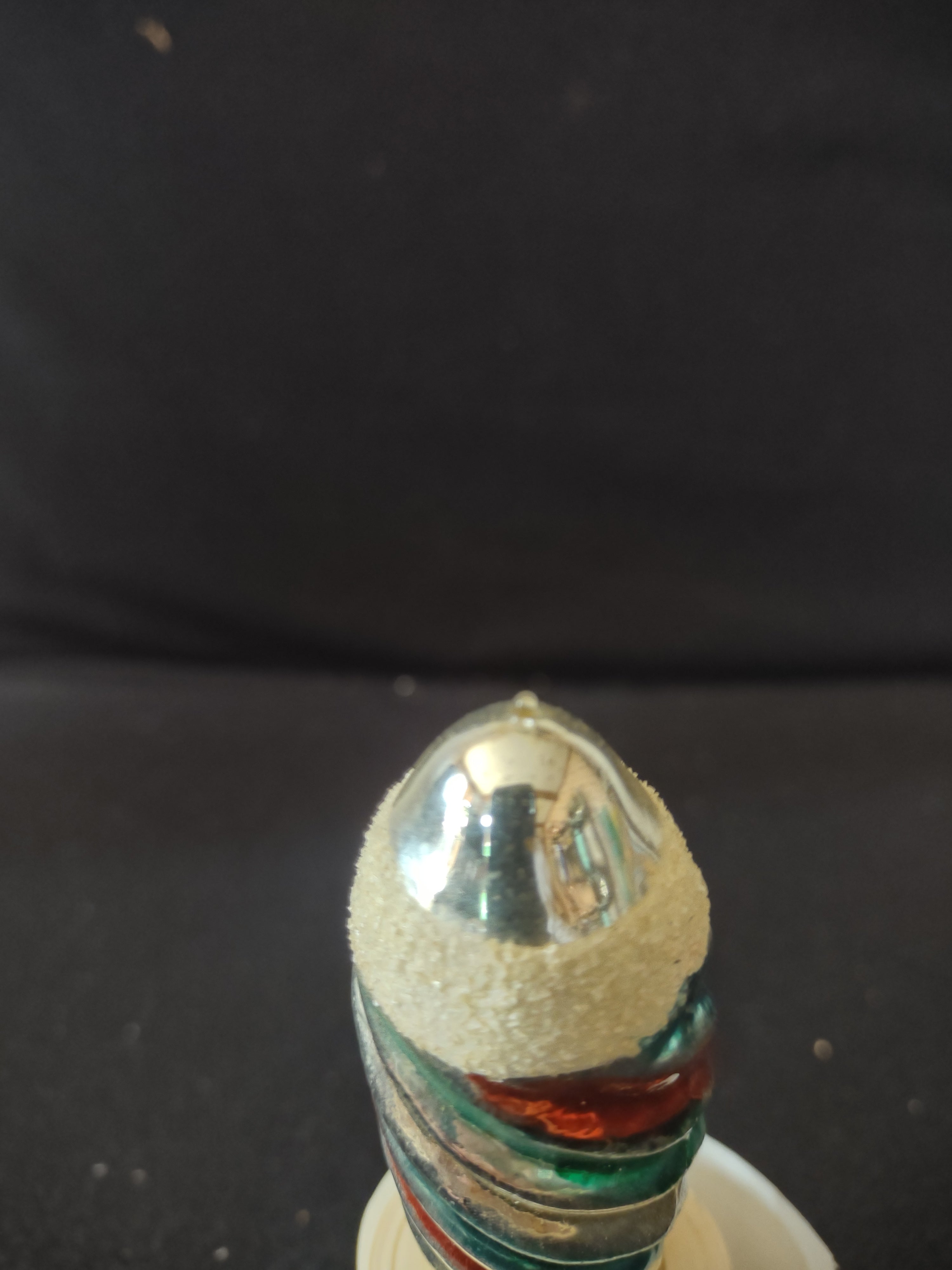 Vintage Christmas Shine Brite Ornament Barber Pole Glass (Lot 3907)
