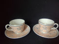 Wedgwood Pimpernel Pink Set of 2 Teacup/Saucer Brown Stamp (lot 2766)