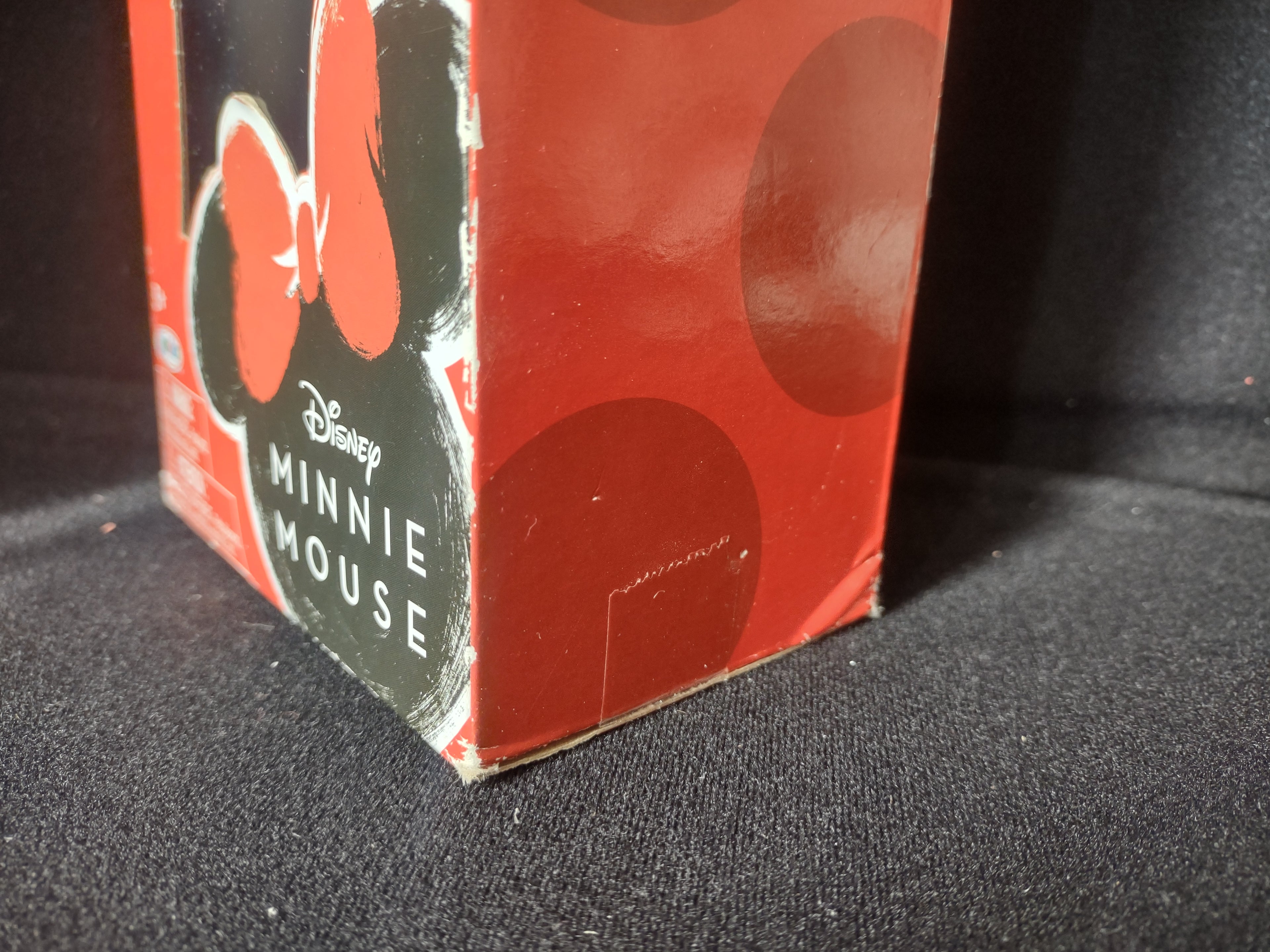 Vintage Poseable Disney Minnie Mouse Vinyl 8" Stripe Skirt WORN Box (lot 2588c)