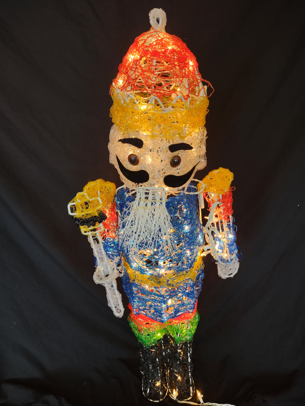 Vintage Christmas Lighted Nutcracker 40" Icee Friend IMPERFECT (lot 3160c)