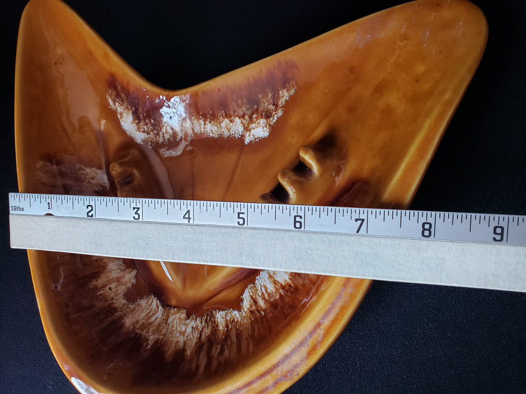 Ashtray Brown Orange Glazed Ceramic Vintage Retro 1970s Mid Century (lot 2156d)
