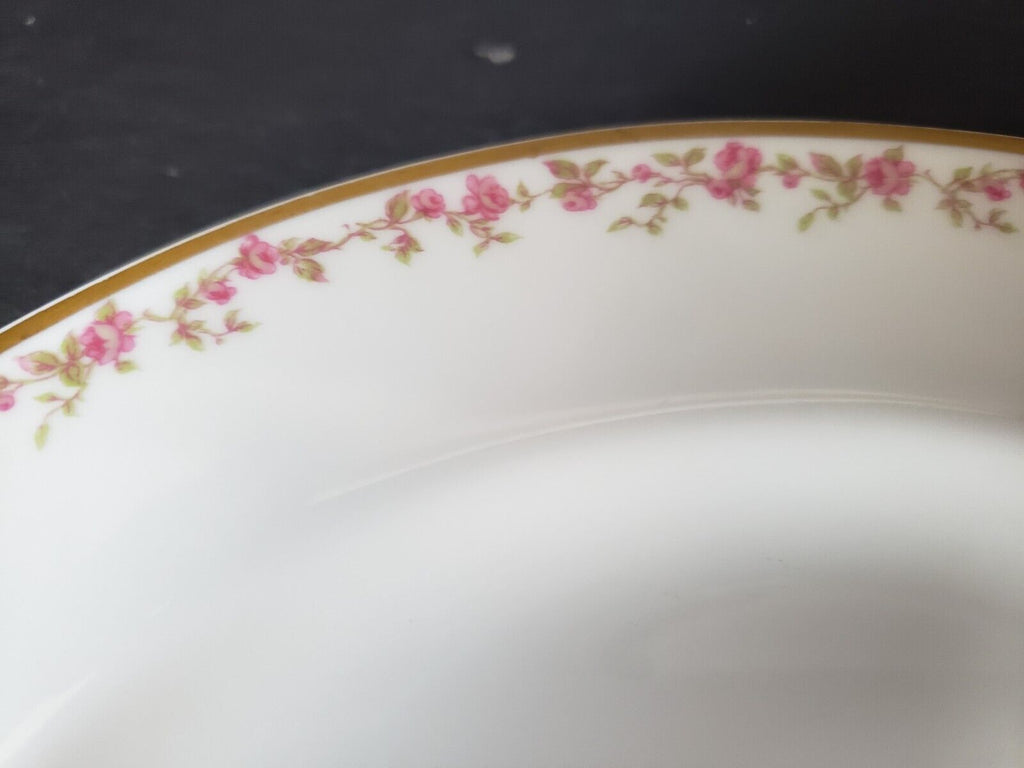 Haviland Limoges France Salad Plate Gold Trim Pink Rose Garland (lot 569)