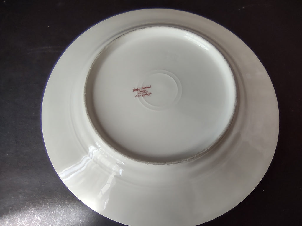 Haviland France Limoges Dessert/Salad Plate Pink Flower Fern (lot 975)