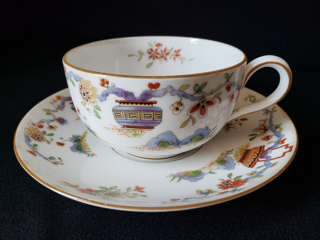 Vintage Royal Worcester Higgins Seiter Butterfly Tea Cup Saucer (lot 2121)