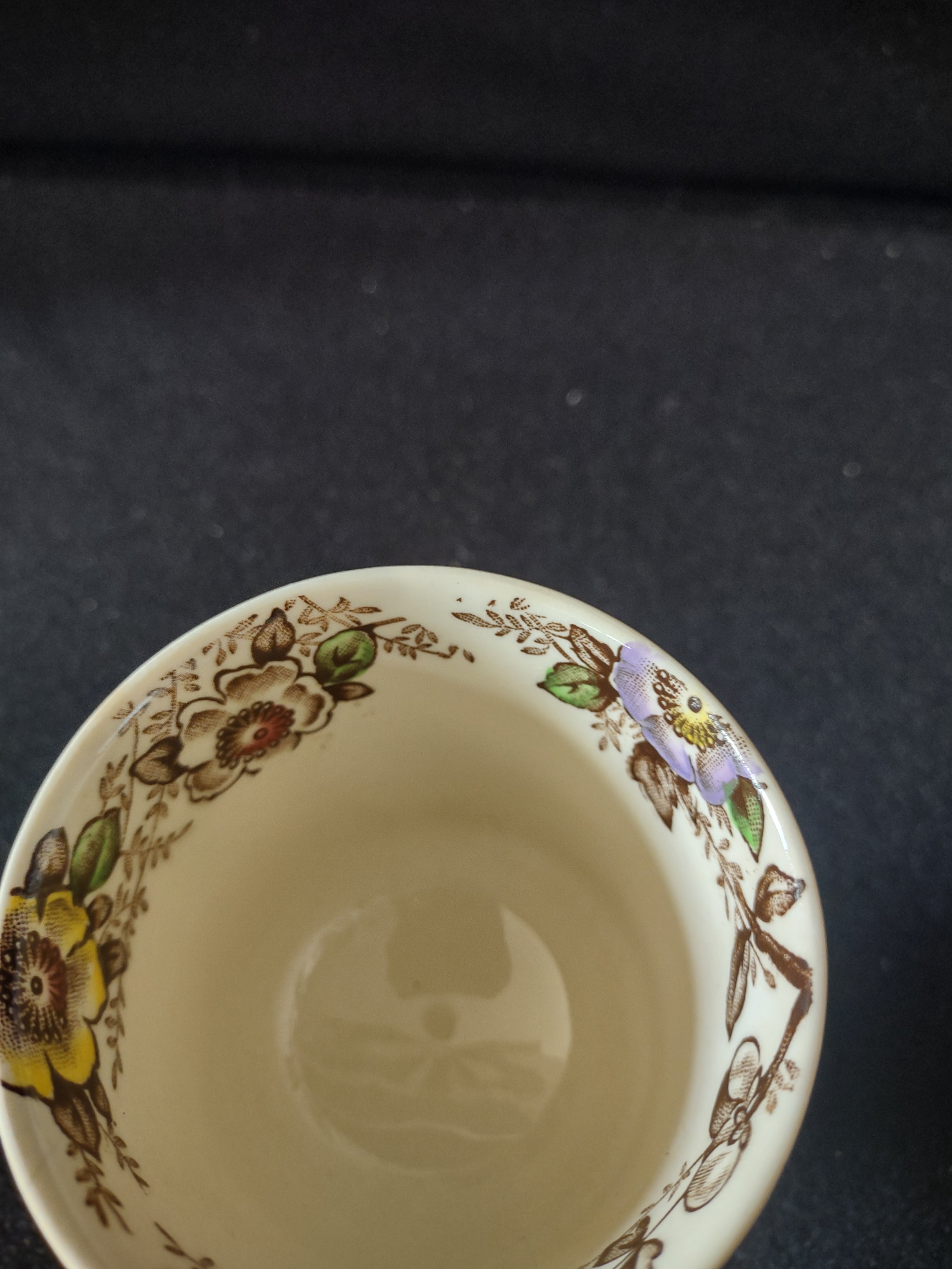 Vintage Alfred Meakin Egg Cup Ironstone Medway Brown Floral (Lot 5674)