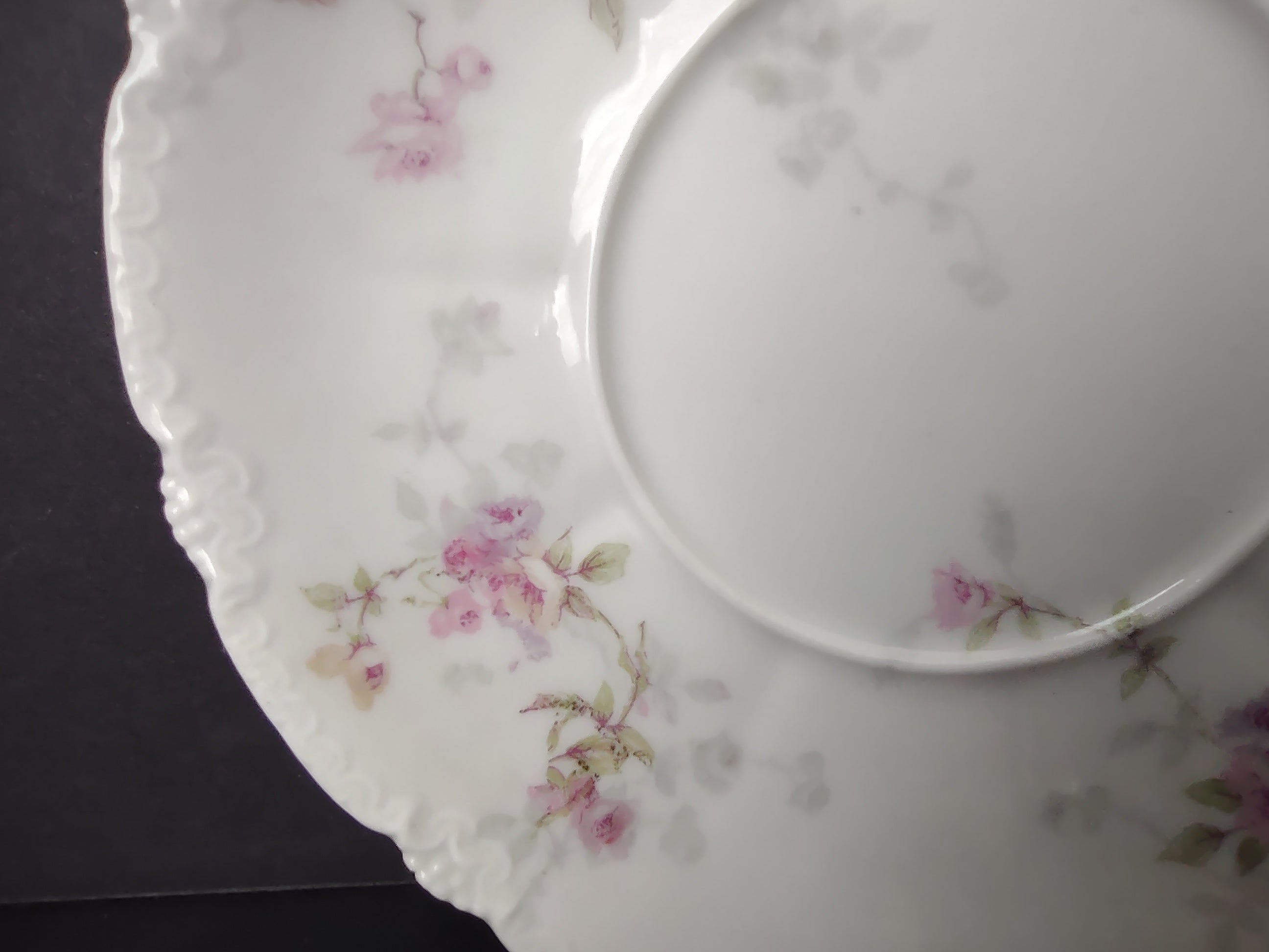 Haviland Limoges Saucer ONLY Pink Purple Yellow Rose (lot 838)