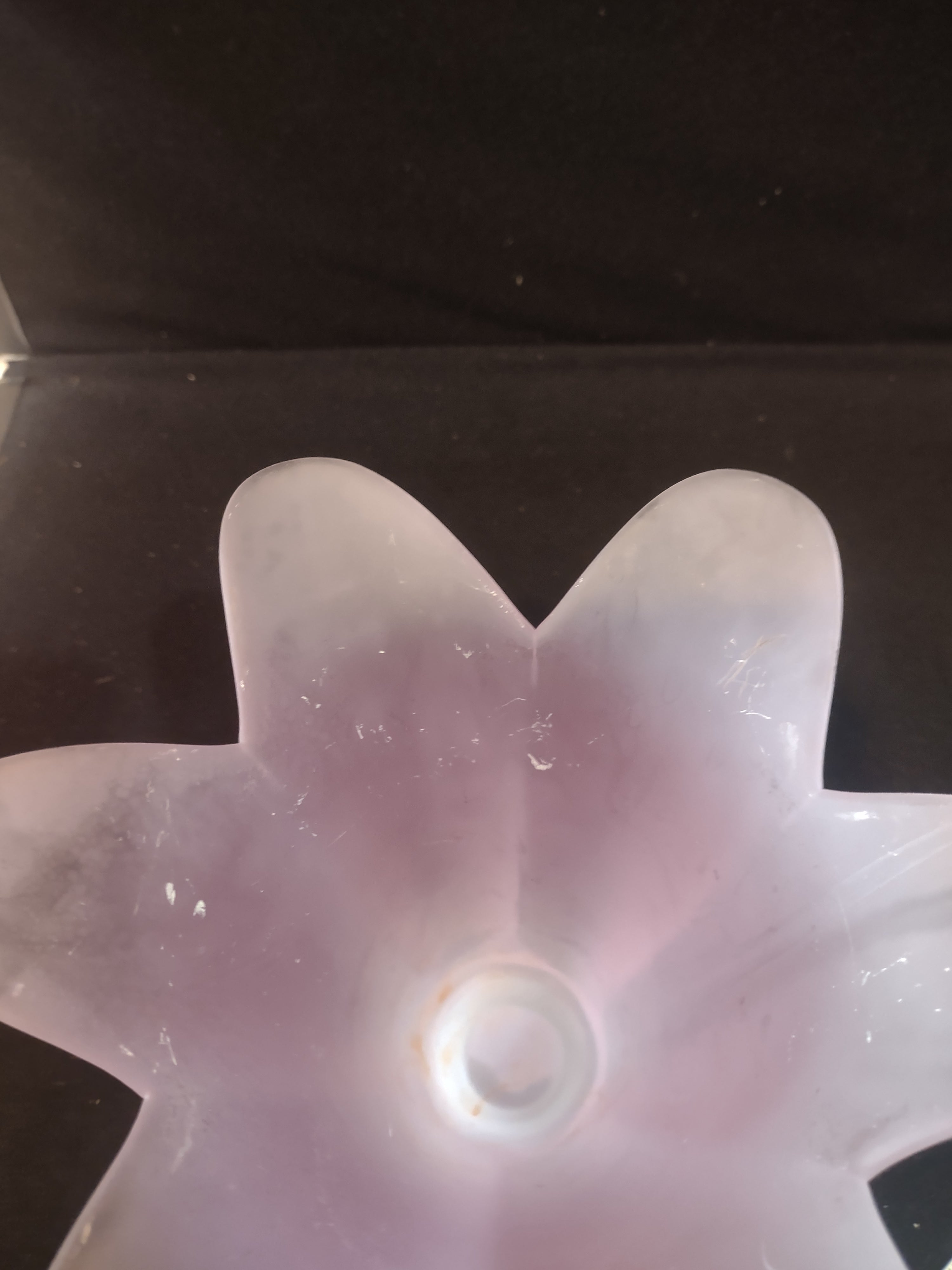 Frosted Lavendar Flower Petals 7" Candle Holder (Lot 3203)