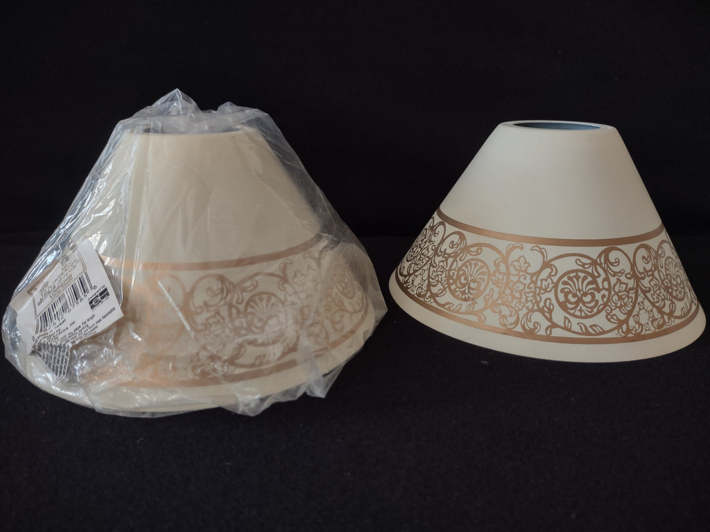 Vintage Interior Accents Lumination Lamp Shade x 2 Cream Golden (lot 3238)