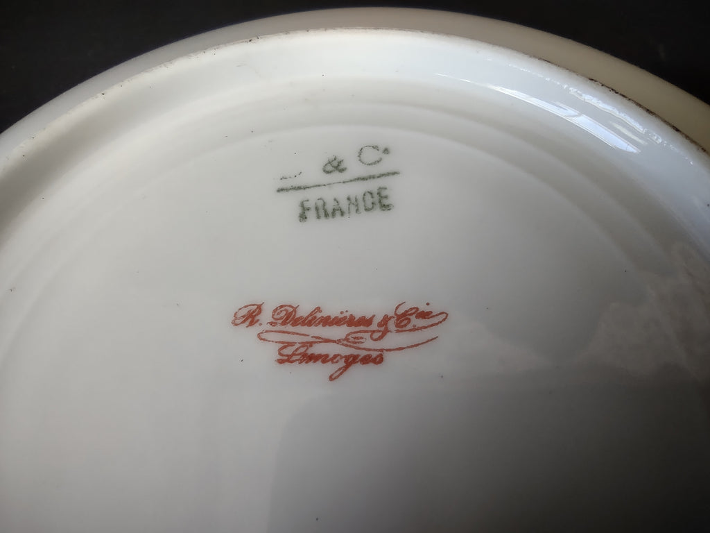 Delinieres Haviland Limoges Saucer ONLY Gold Black Decor (lot 1070)