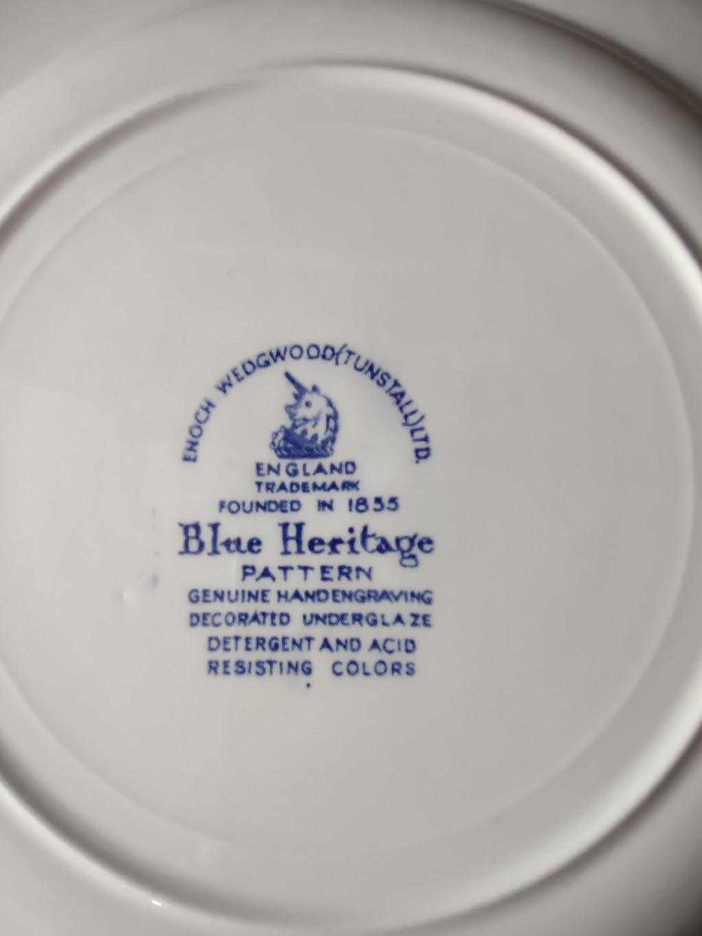 Vintage Enouch Blue Heritage 10" Dinner Plate Ironstone England Set Of 2 (5974)