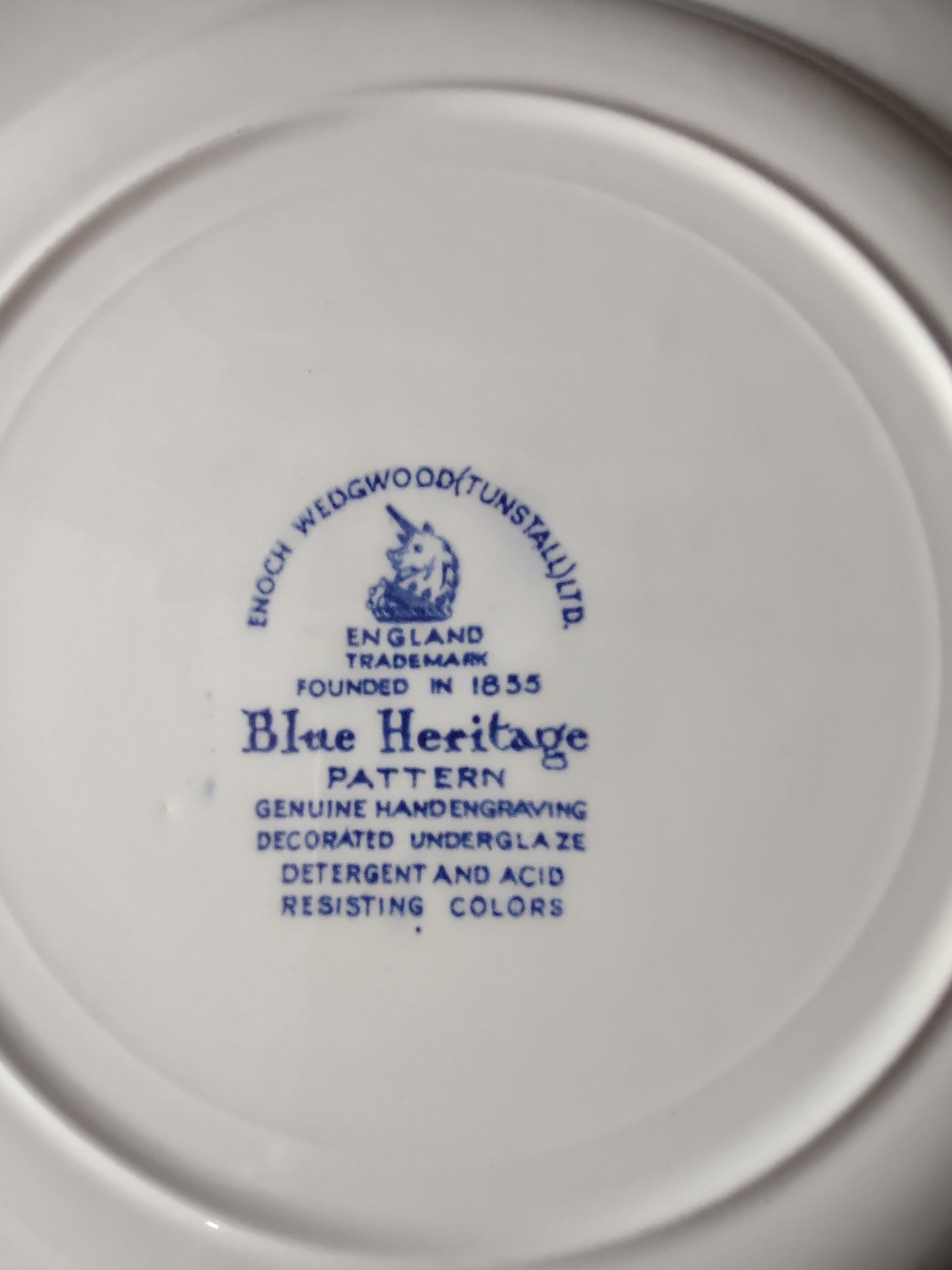 Vintage Enouch Blue Heritage 10" Dinner Plate Ironstone England Set Of 2 (5974)