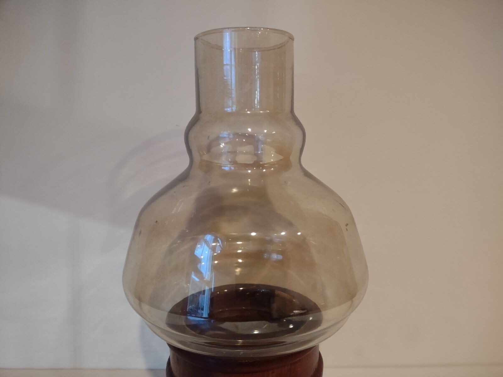 Vintage Hurricane Hollowick Liquid Candle Lamp Windsor Base Clear Hooded Globe