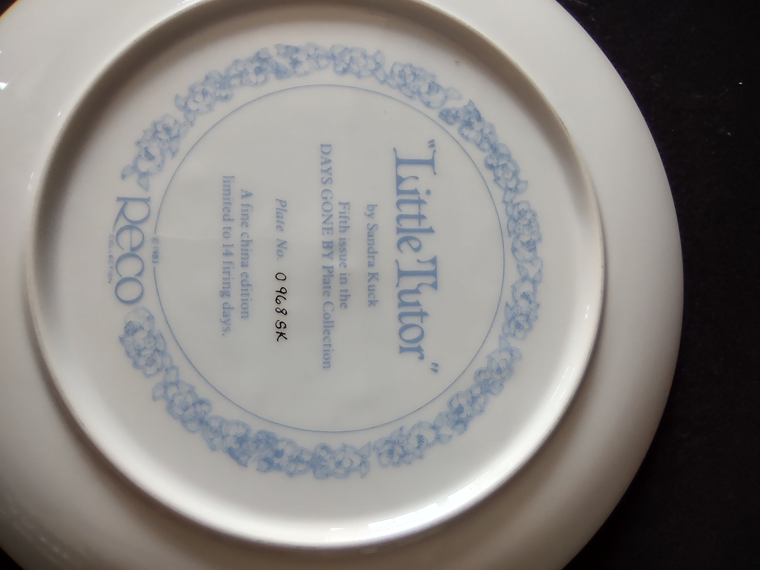 Vintage Days Gone By Collector Plate 5th Issue Little Tutor (Lot 5189)