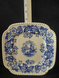Vintage Copeland Spode Plate Old Salem Blue Earthenware IMPERFECT (Lot 5817)