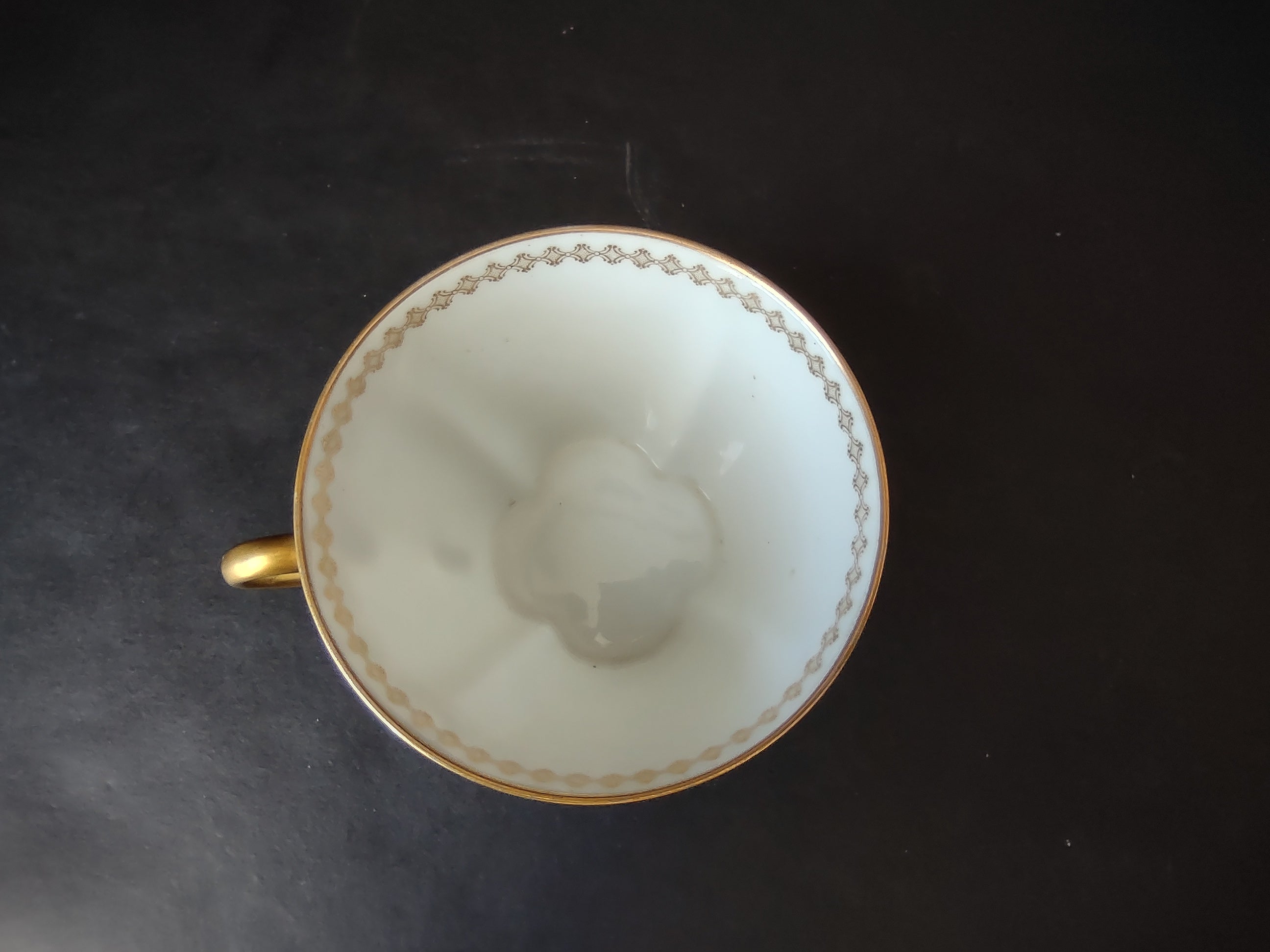 Haviland France Limoges Shamrock Cup ONLY White Green Gold (lot 1111)