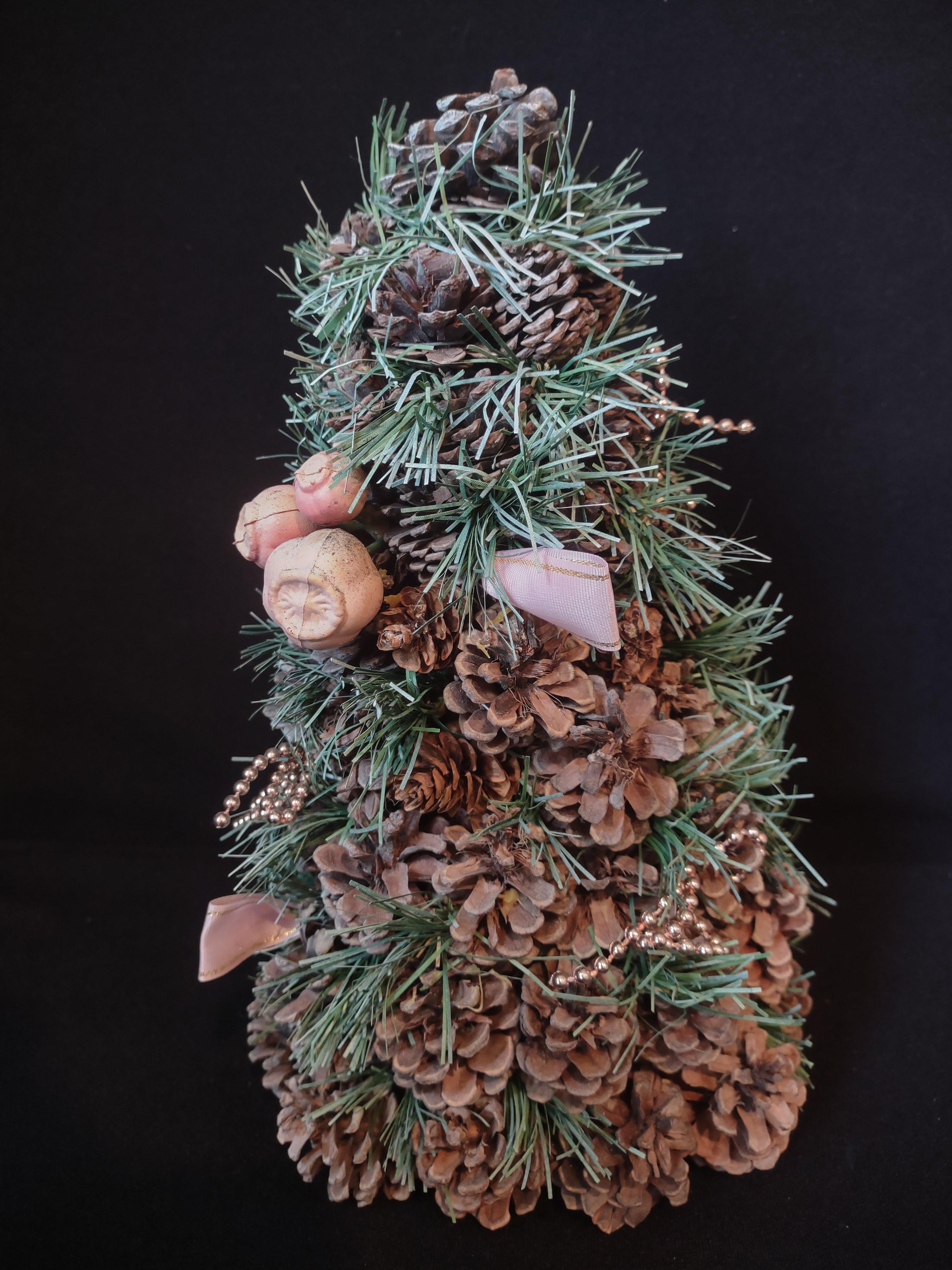 Mini Christmas Tree 12" Victorian Pink Pine Cone (lot 1686)