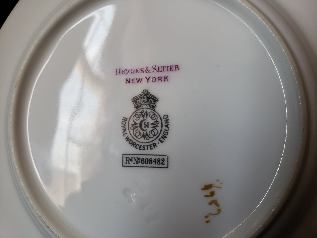 Vintage Royal Worcester Higgins & Seiter Butterfly Bread Plate 6" (lot 2116)