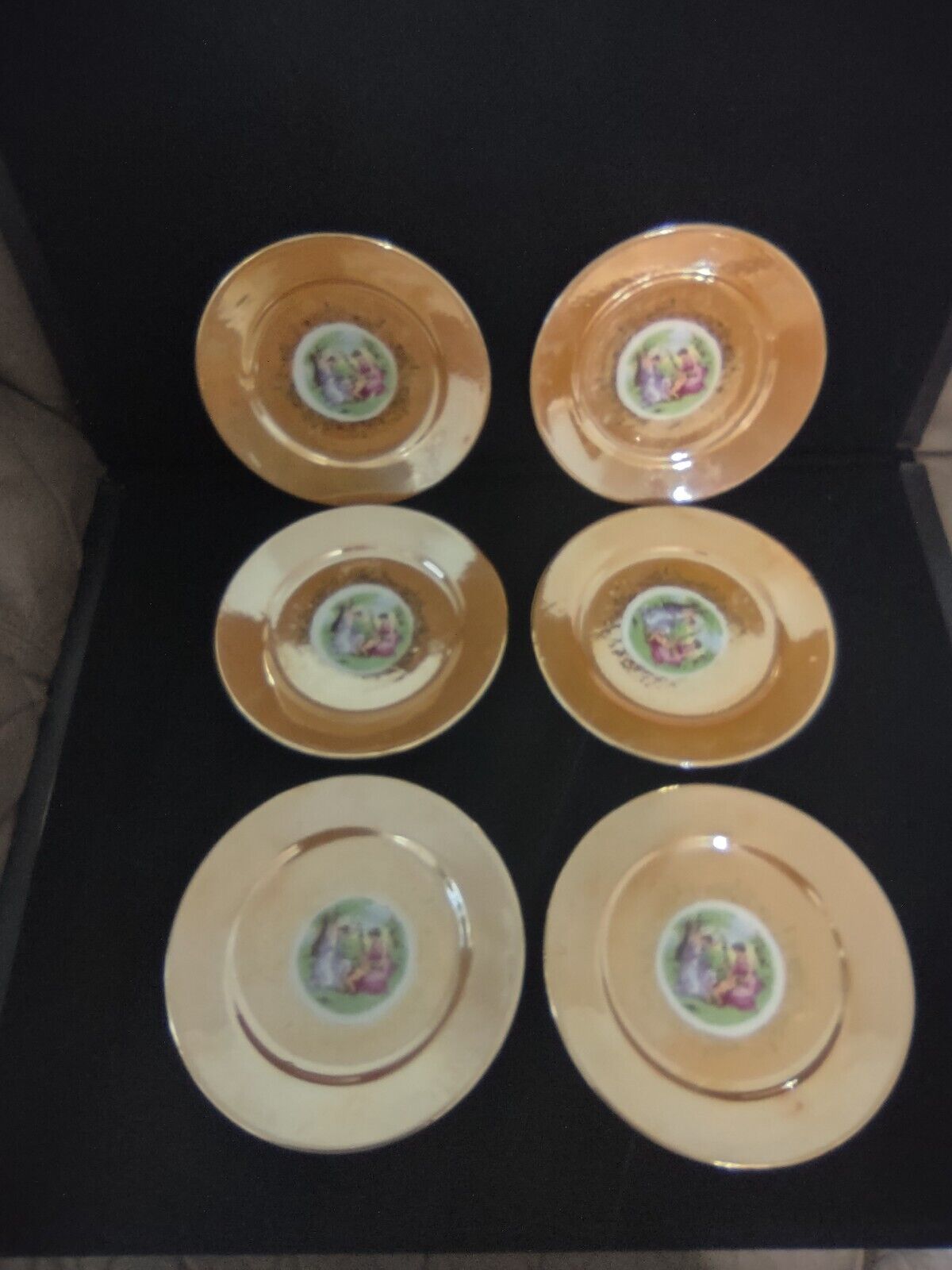 Set of 6 Japan Handpainted Lusterware Plates 7-1/4" (lot 477