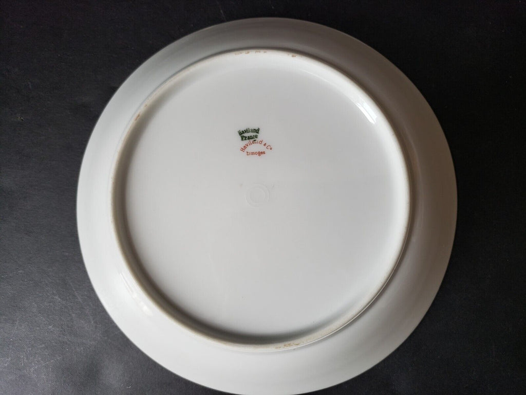 Haviland Limoges France 3 x Coupe Soup Plate Gold Trim Pink Rose Garland lot 568