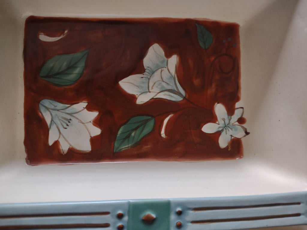 Vintage Pfaltzgraff Mission Flower 3 Divided Rectangular Serving Dish (Lot 5291)