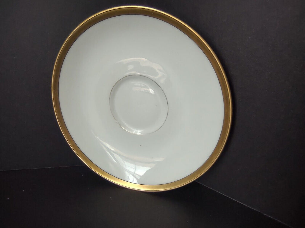 Haviland Limoges France Black & Gold Trim White 5-3/4" Saucer (lot 679)