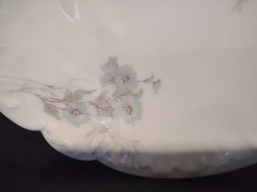 A L Limoges Set Luncheon & Dessert Plate Blue Daisy Flower (lot 1086)