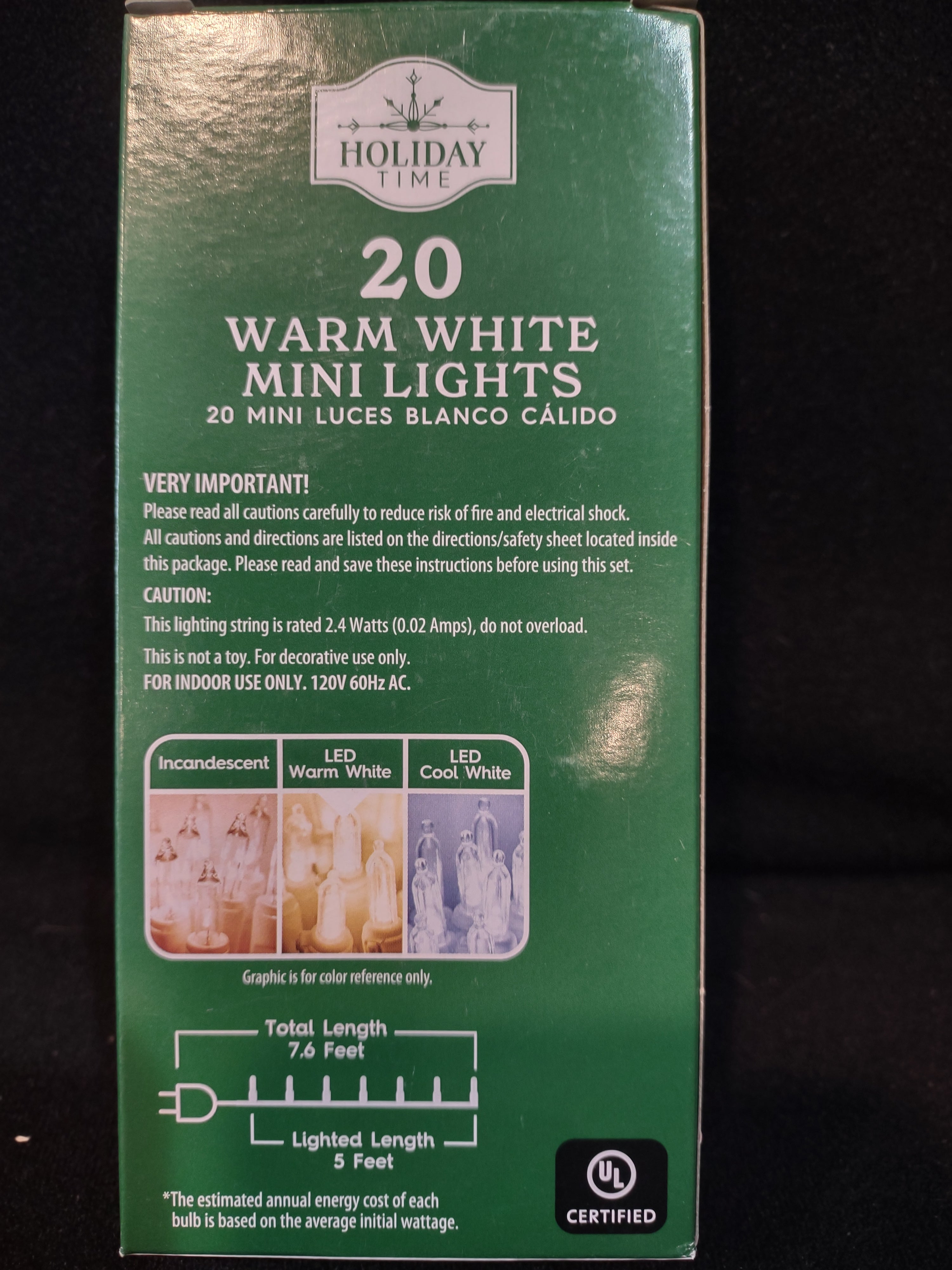 Christmas LED 20 Warm White Mini Lights Indoor 5' Set Of 6 (Lot 4279)