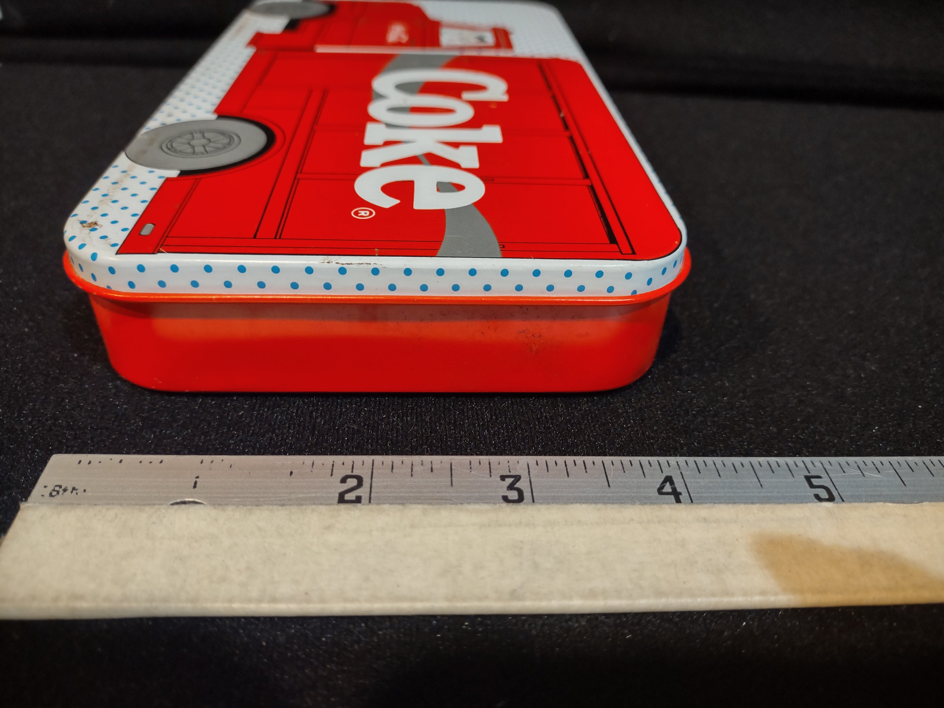 Vintage Coca-Cola Tin Red Truck Pencil Boc Some WEAR (lot 5420)