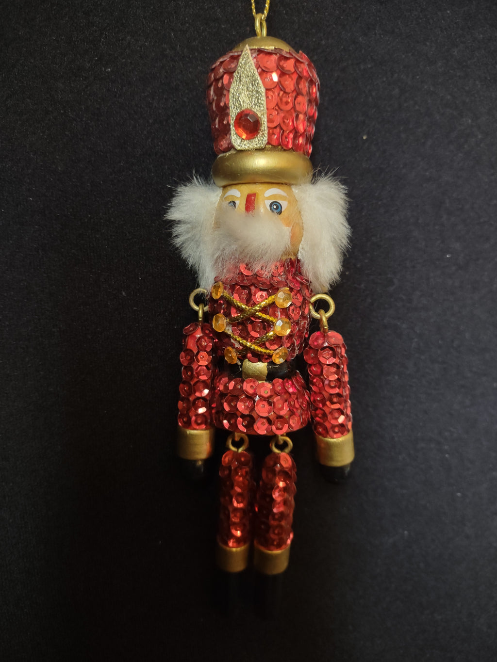 Christmas Soldier Nutcracker Village Ornaments Handcrafted Blue Red (lot 1598)