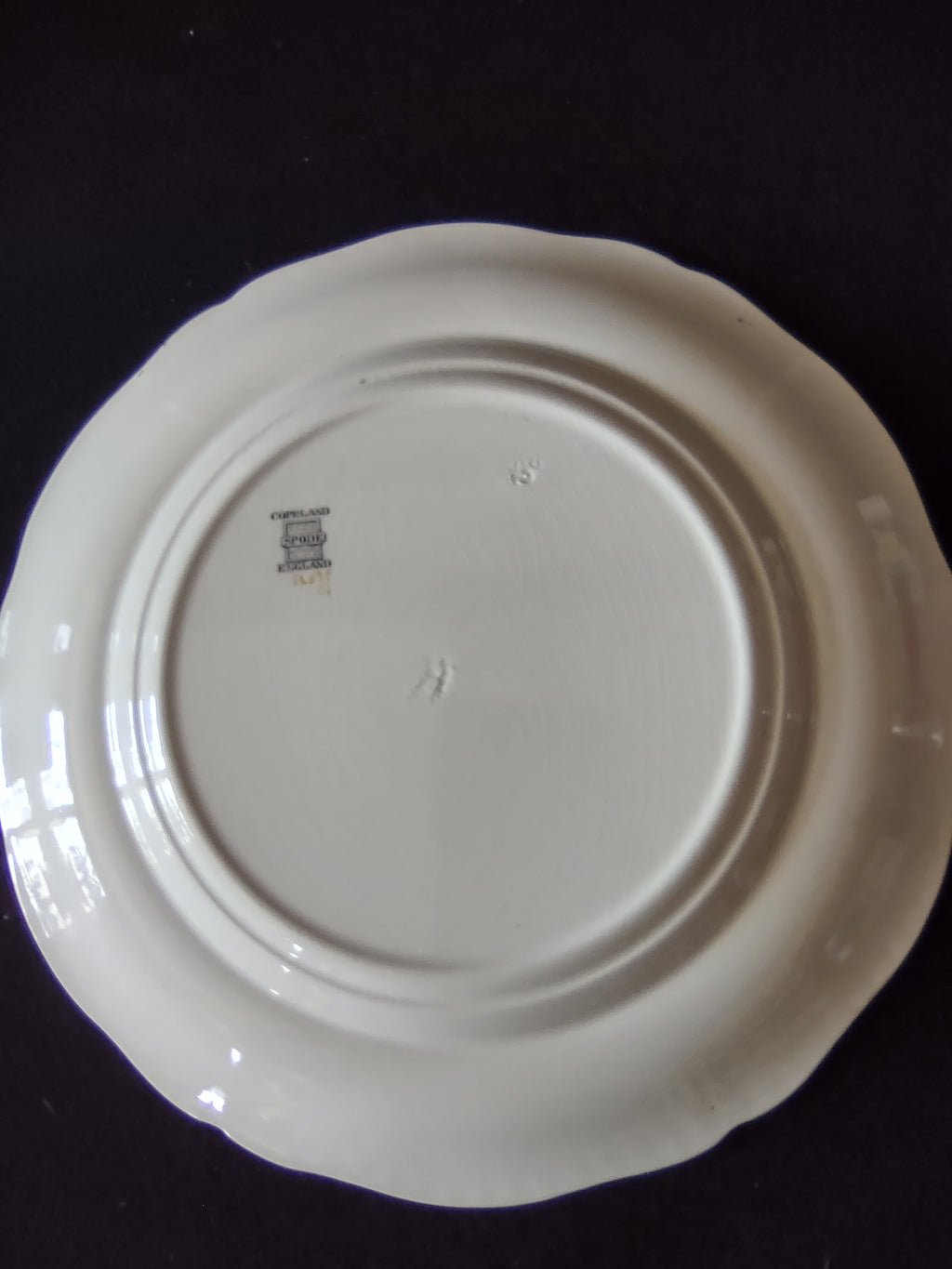 Vintage English Countryside Spode Dinner Plate Earthenware Green Basket Lot 5758