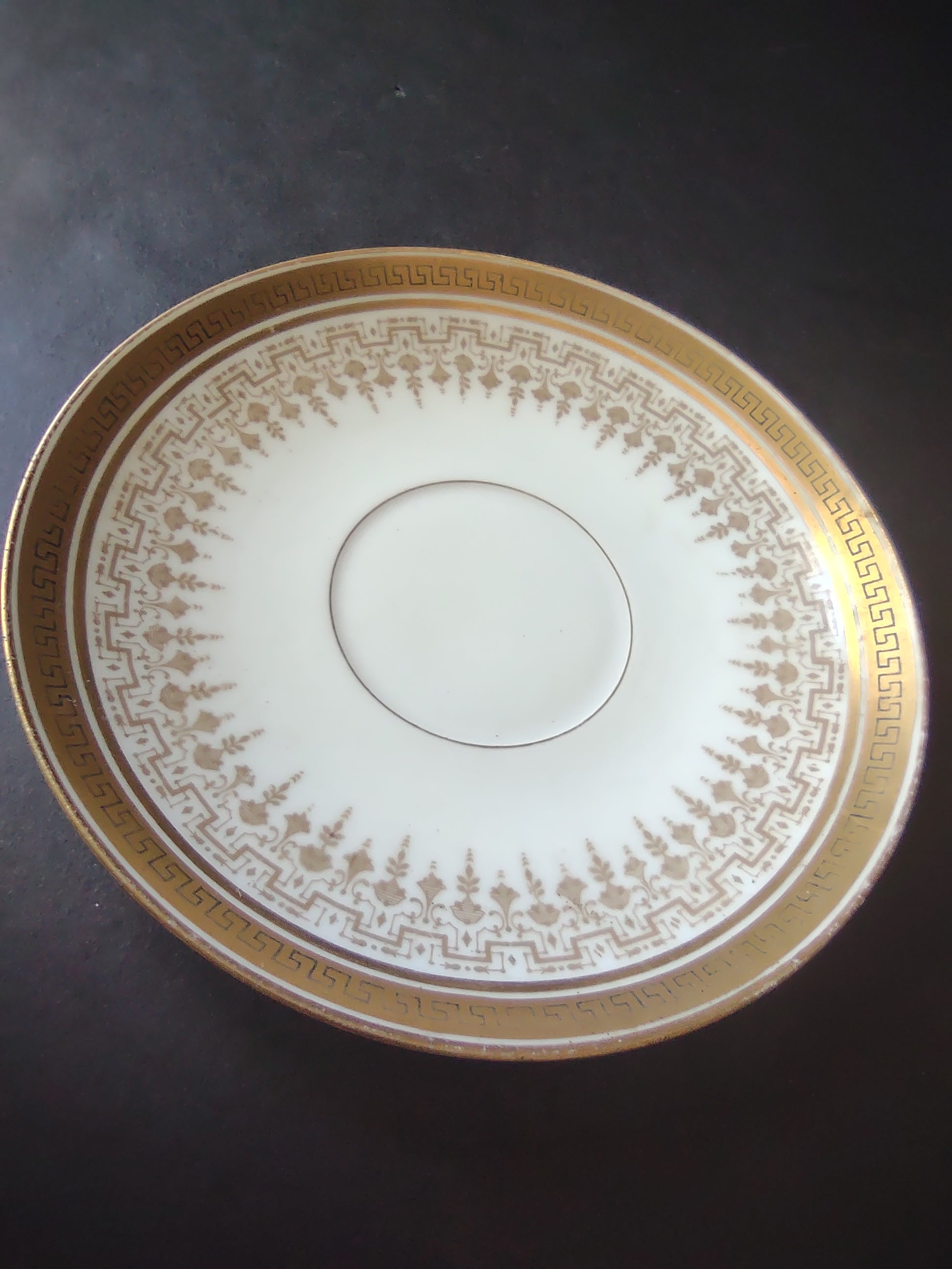 Delinieres Haviland Limoges Saucer ONLY Gold Black Decor (lot 1070)