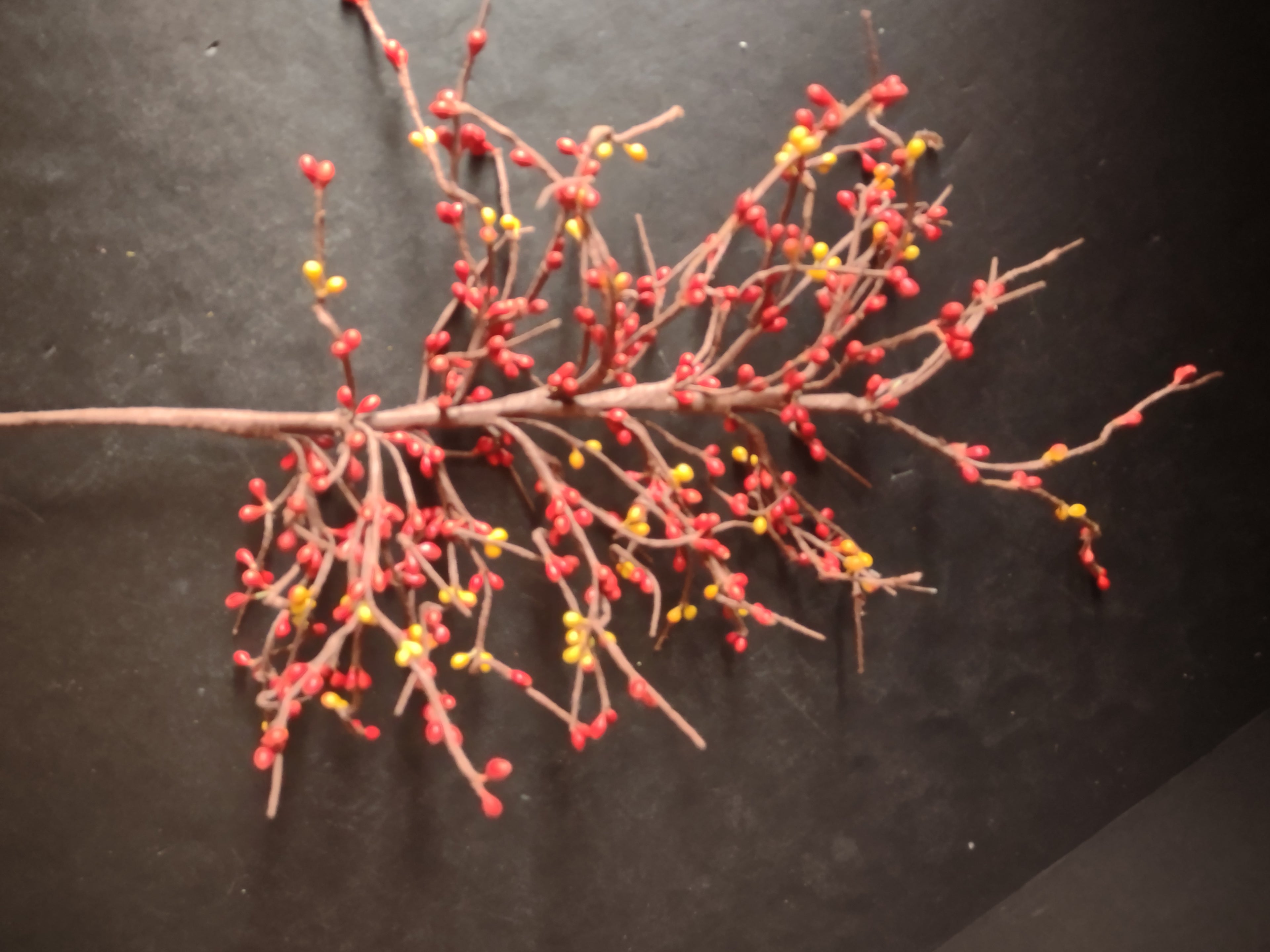 Halloween Thanksgiving Fall Artificial Pip Berry 24" Twig (lot 3112)
