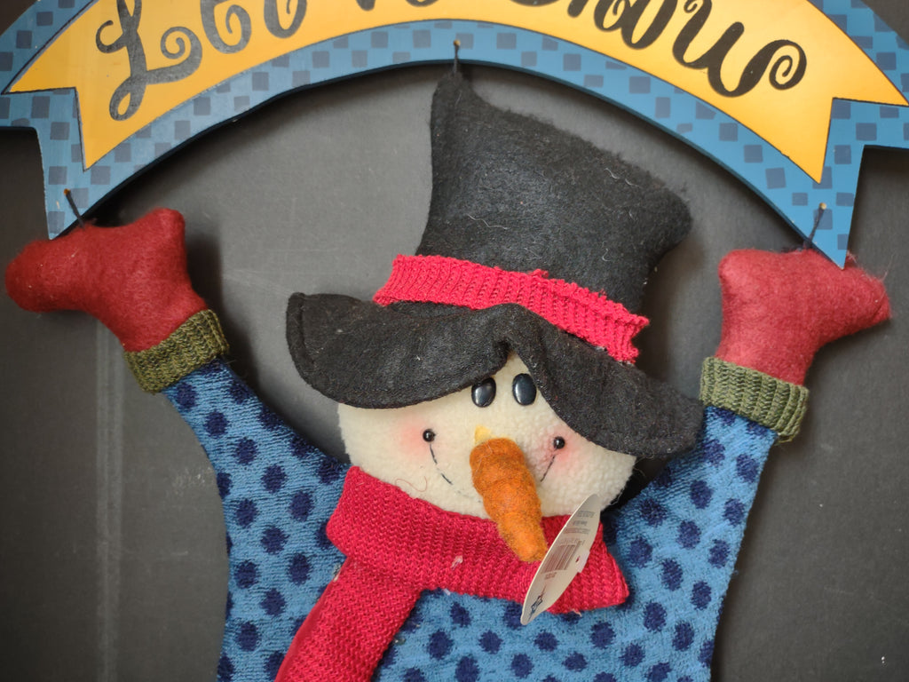 Christmas Let It Snow Snowman Wall Door Sign 28" (lot 3046j)