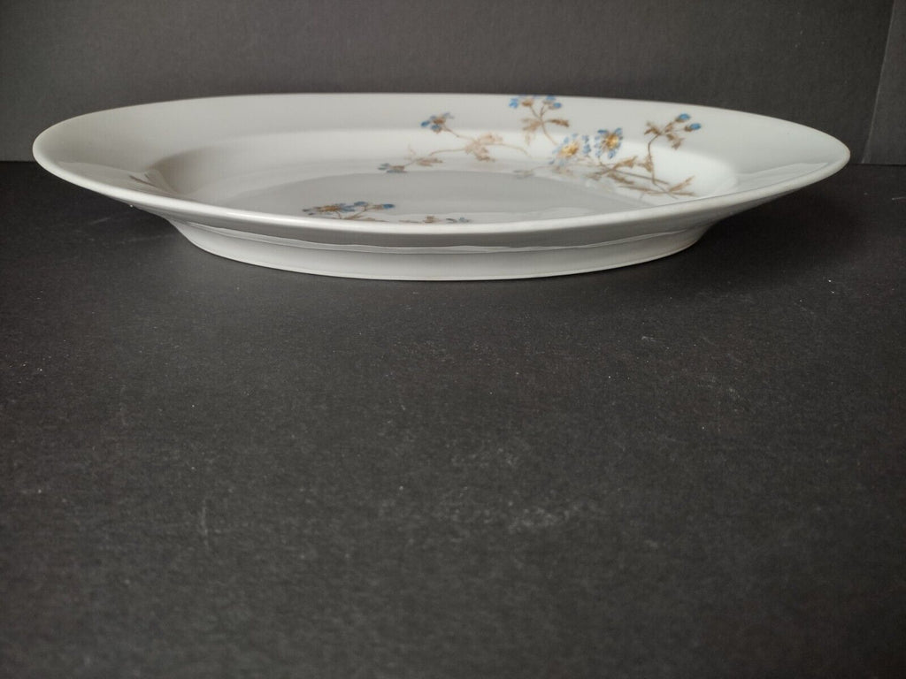 Haviland Limoges CFH/GDM Turkey Serving Platter 14-1/4" Blue Flower (lot 344)