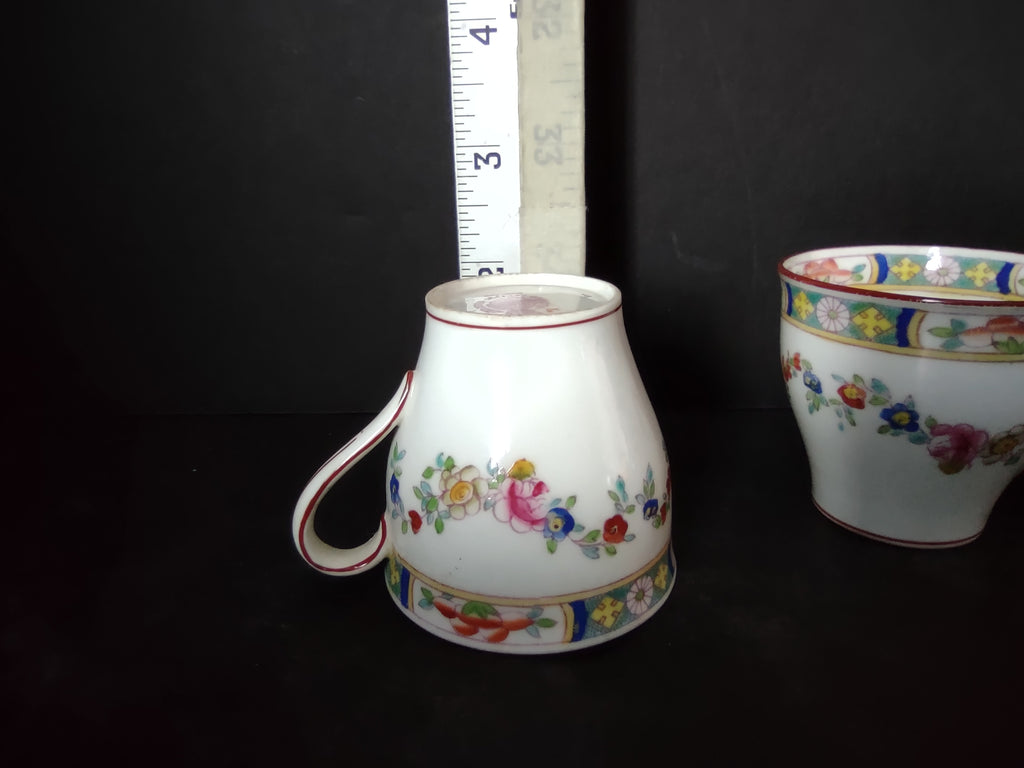 Vintage Minton Rose Garland Swag Demitasse Cup x 3 Bone China England (lot 5481)