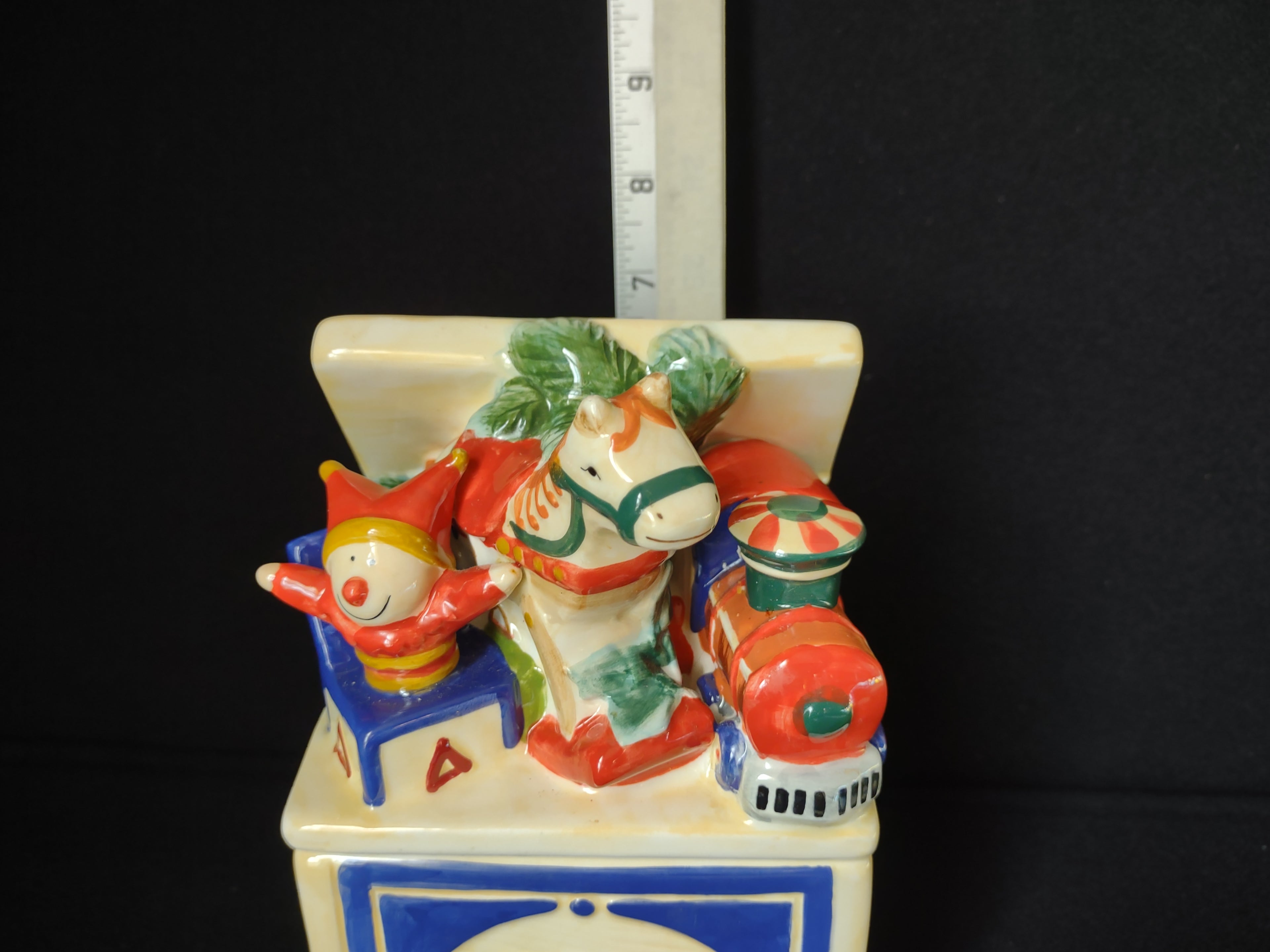 Christmas Pfaltzgraff ABC Block Candy Dish (lot 1518)