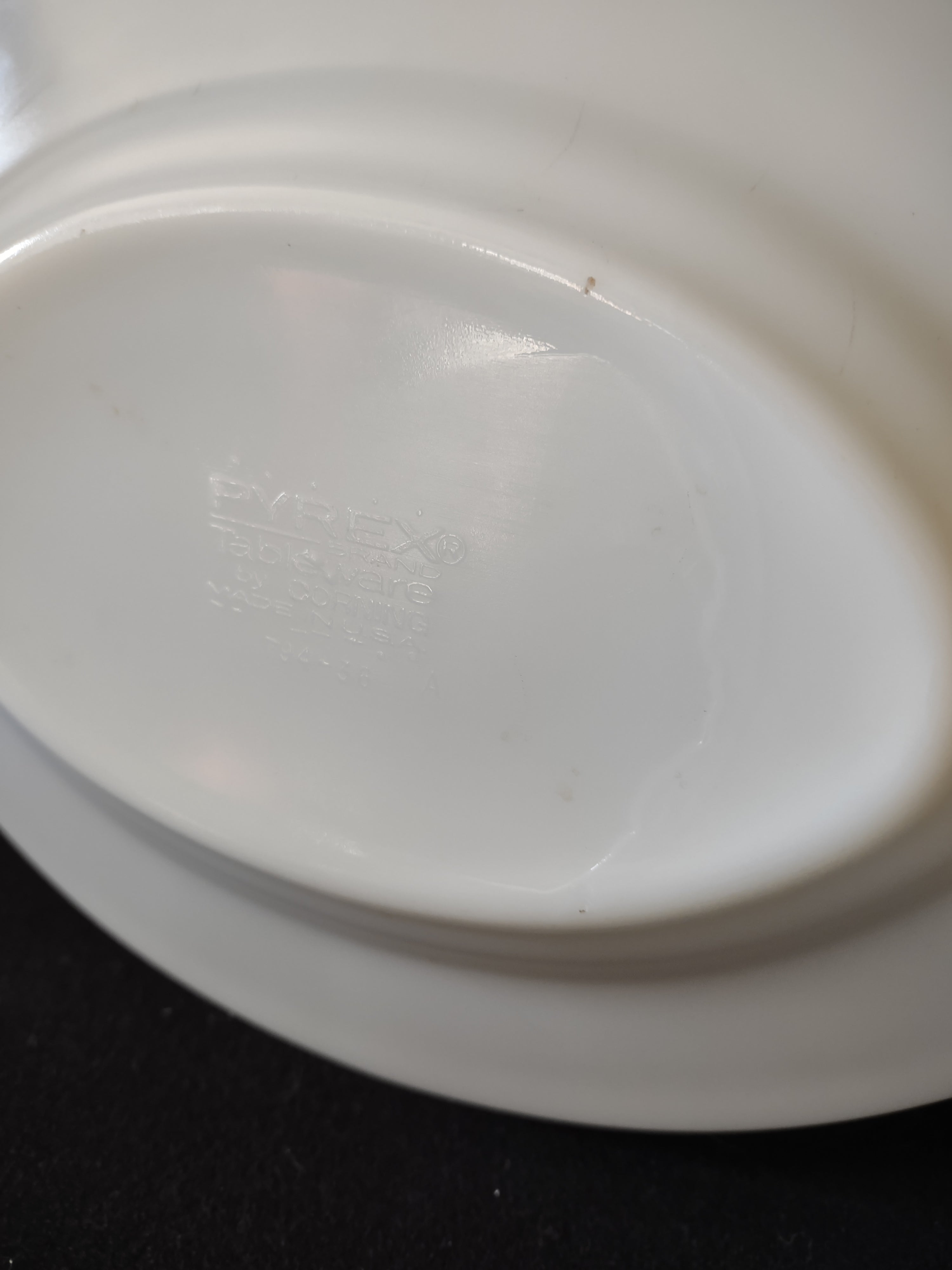 Vintage Pyrex Milk Glass USA Copper Filigree Small Serving Platter (lot 5211)