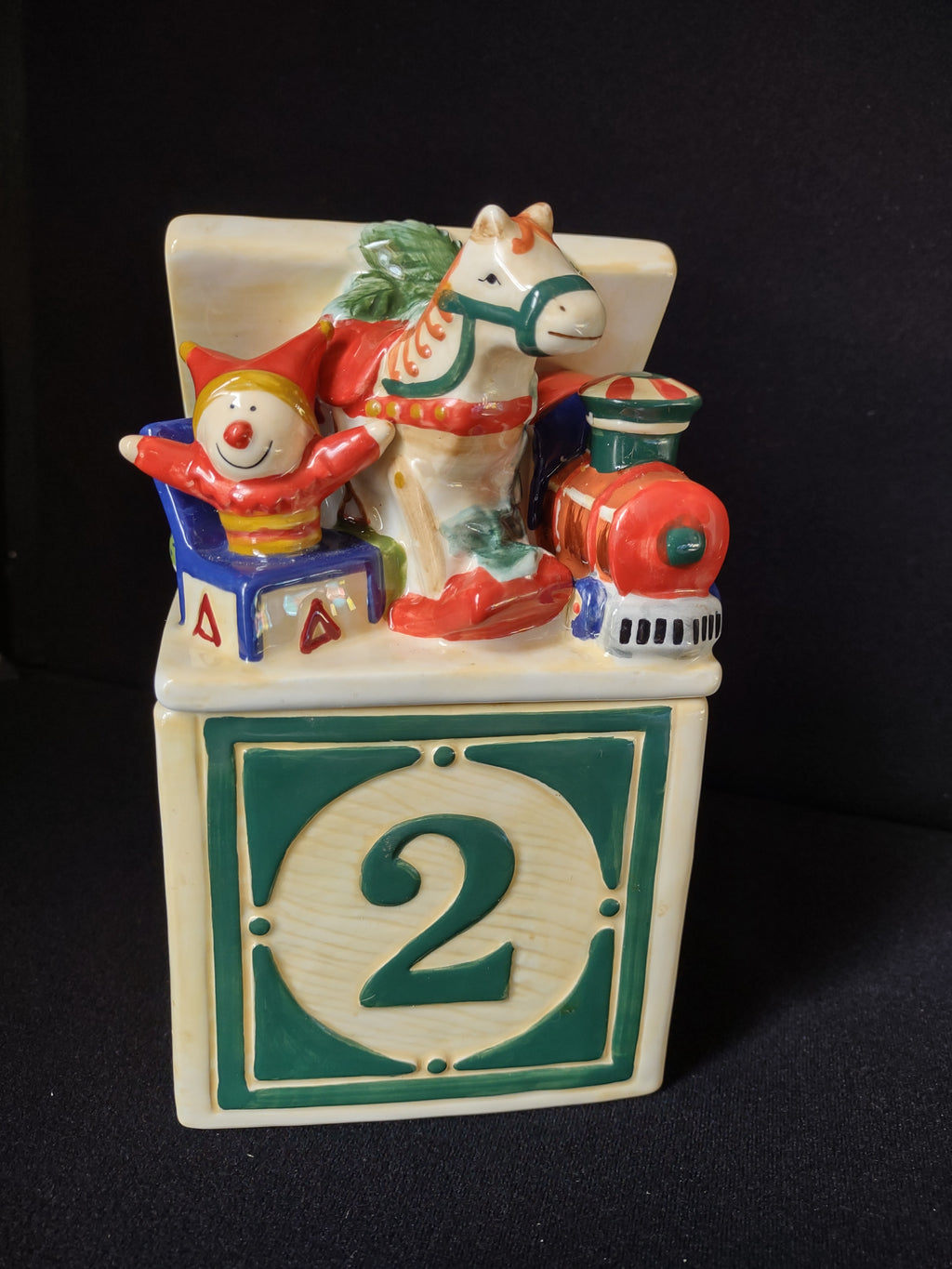 Christmas Pfaltzgraff ABC Block Candy Dish (lot 1518)