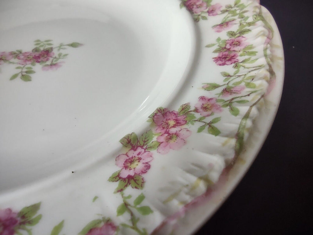GDA Limoges Butter Dish NO LID Apple Blossom Garland Swag Ribbon (lot 749)
