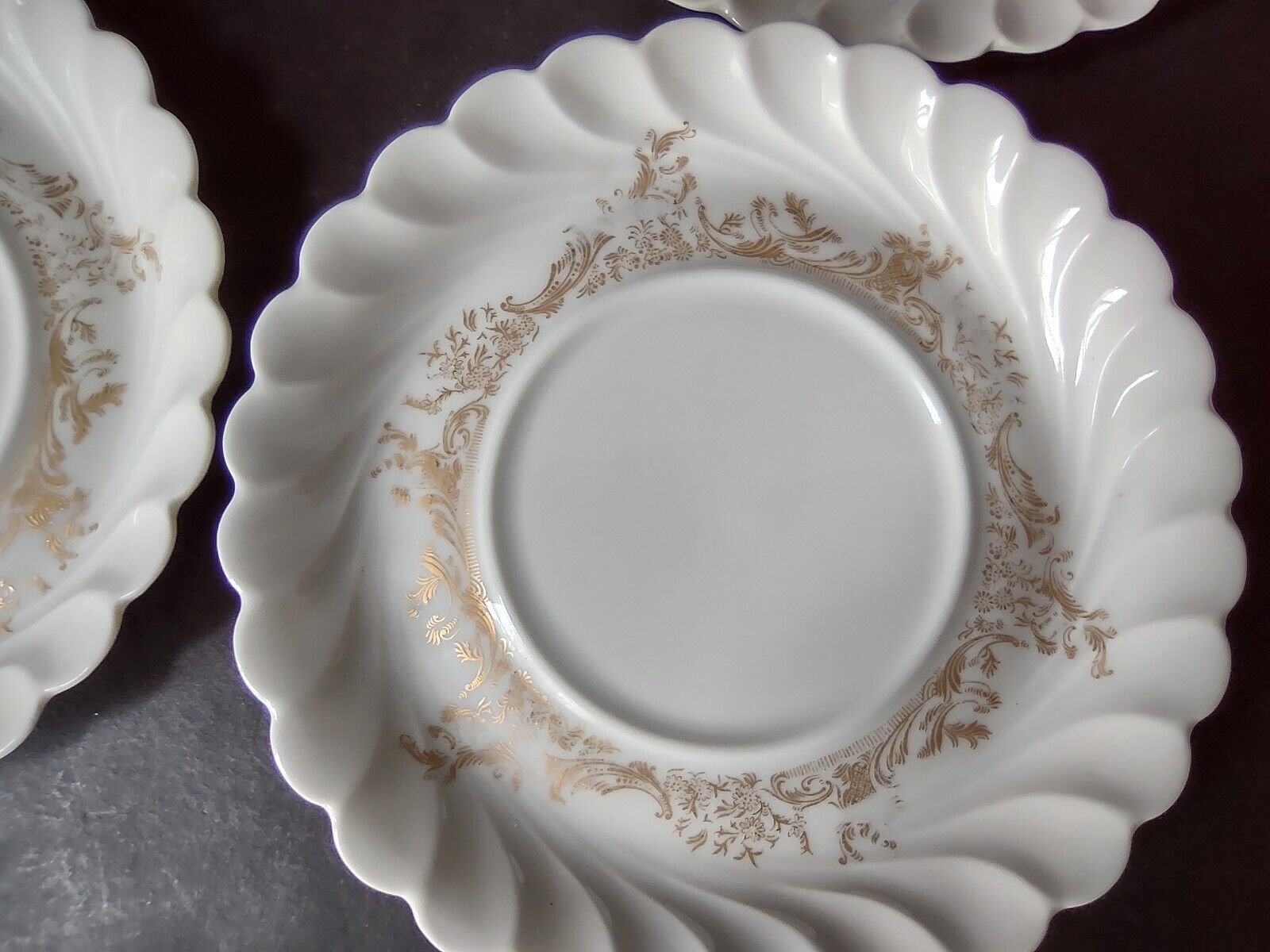Ladore Haviland Limoges France 5 x Plate 2 x Saucer Gold (lot 563) IMPERFECT