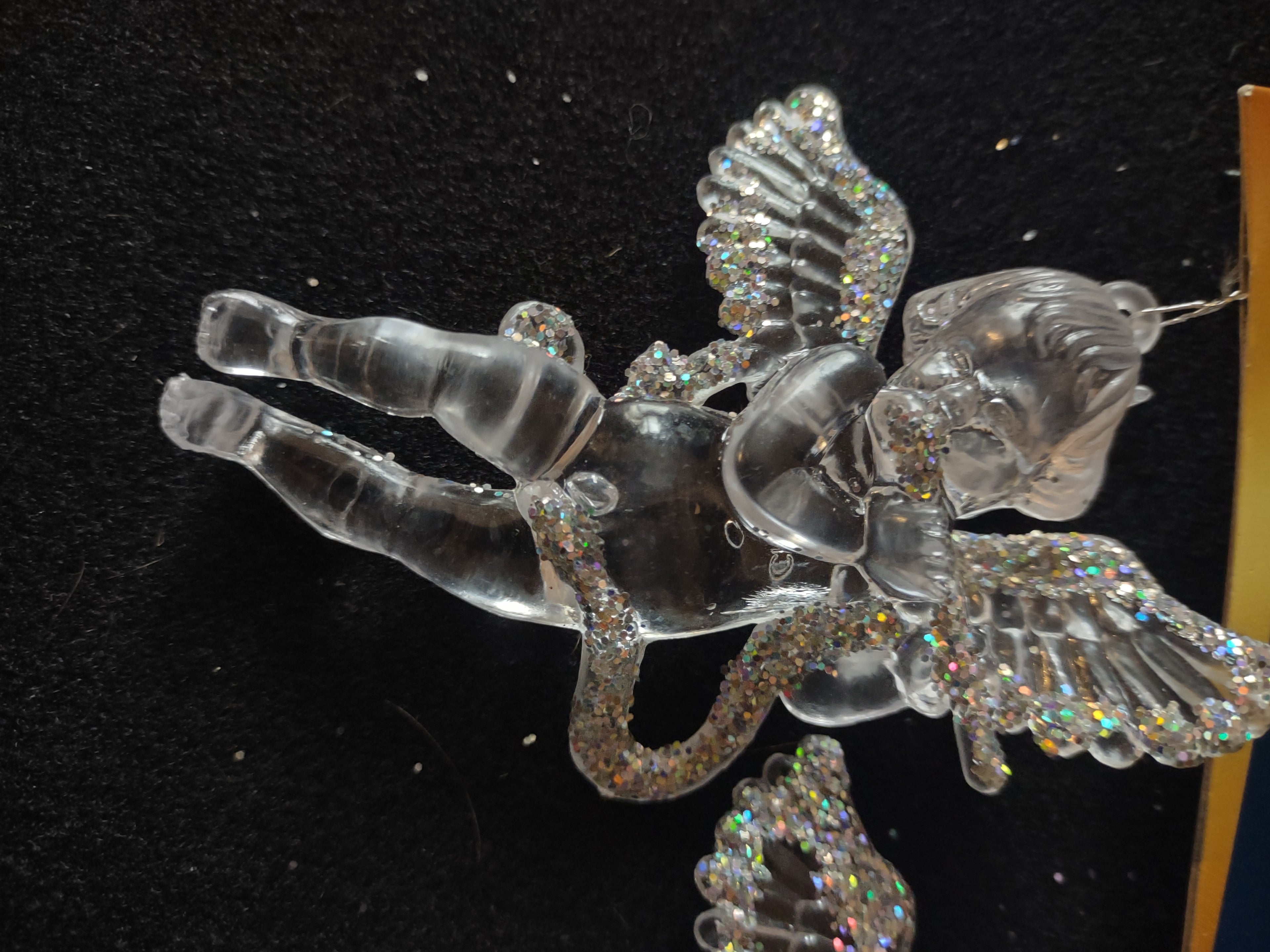 Christmas Angel Ornaments Clear Irridescent Musical Instruments X 15 (Lot 4591)