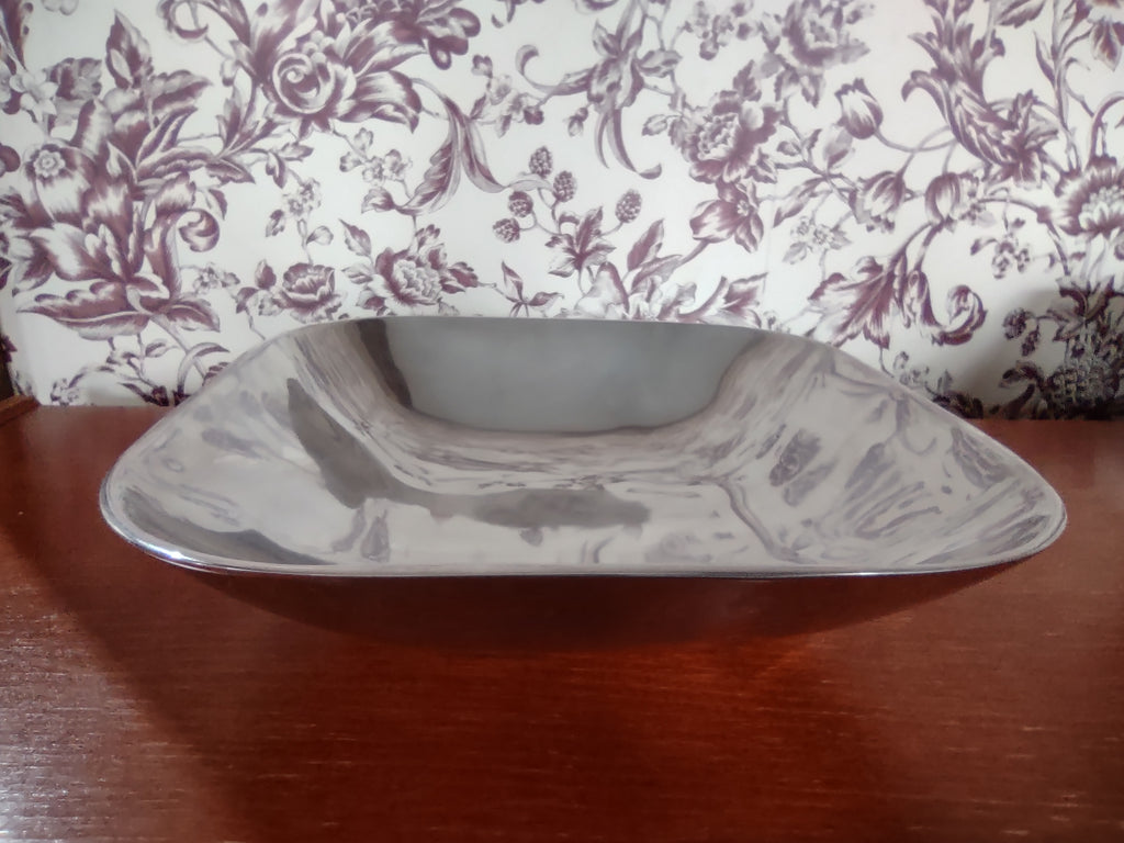 Vintage Manne Pewtertone Large Metal Serving Bowl 1977 Korea (lot 5822)