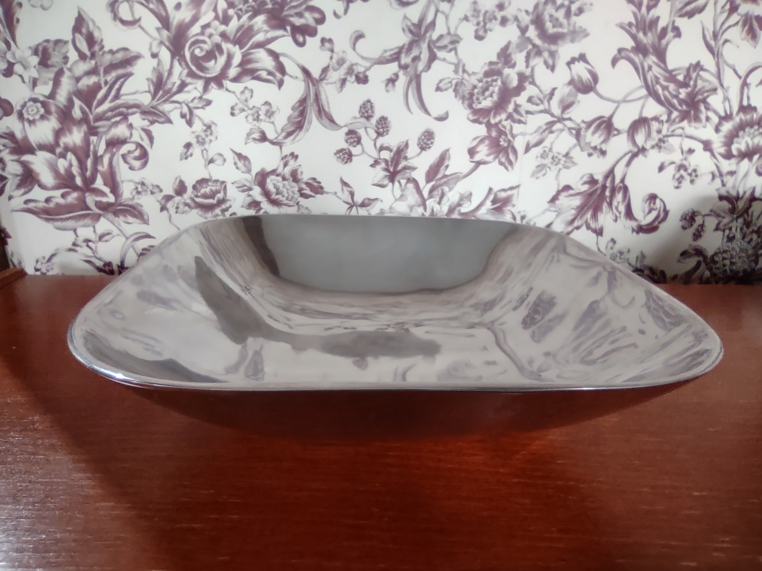 Vintage Manne Pewtertone Large Metal Serving Bowl 1977 Korea (lot 5822)