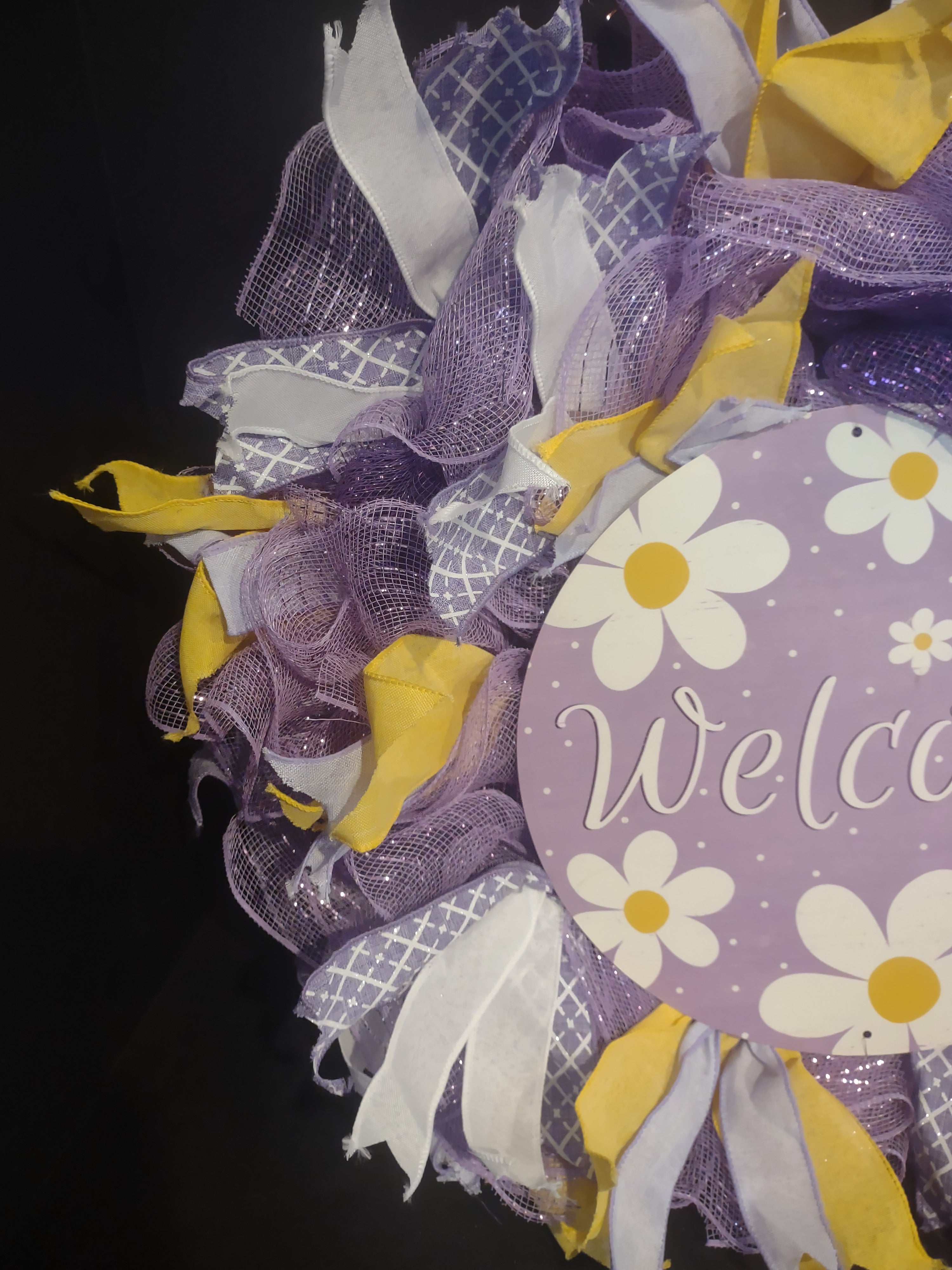 Spring Easter Welcome Wreath Ribbon Mesh (lot 1397)