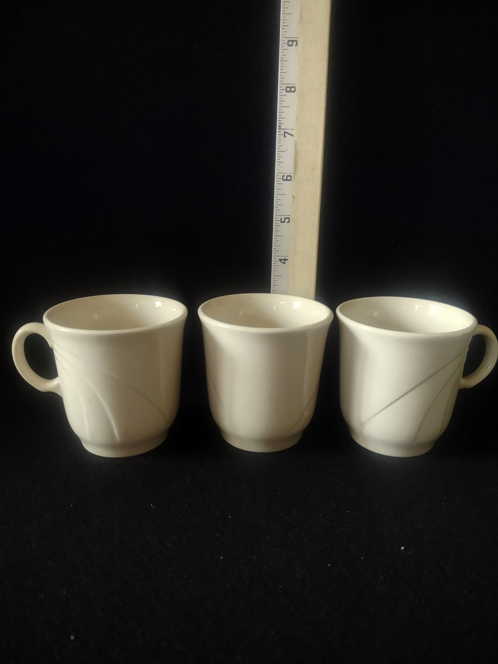 Vintage Syracuse Cascade Restaurant Ware Tea Cup Swirl Sculpted x 3 (Lot 5302)