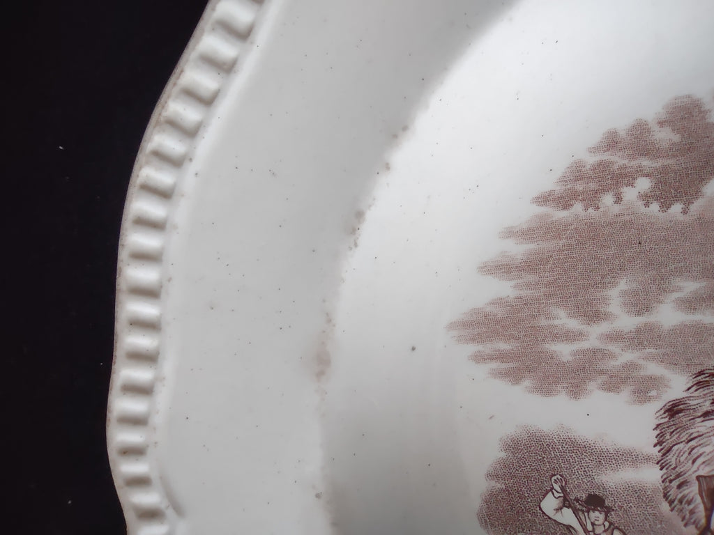 Vintage Copeland Spode Plate Agricultural Scene Ironstone Countryside (Lot 5806)